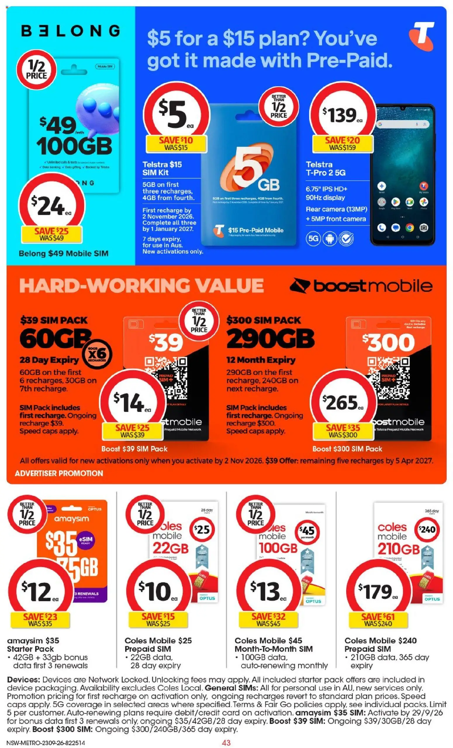 Coles catalogue - valid from 23/09/2026 | Page: 43 | Products: Smartphone, Device, Camera, Mobile
