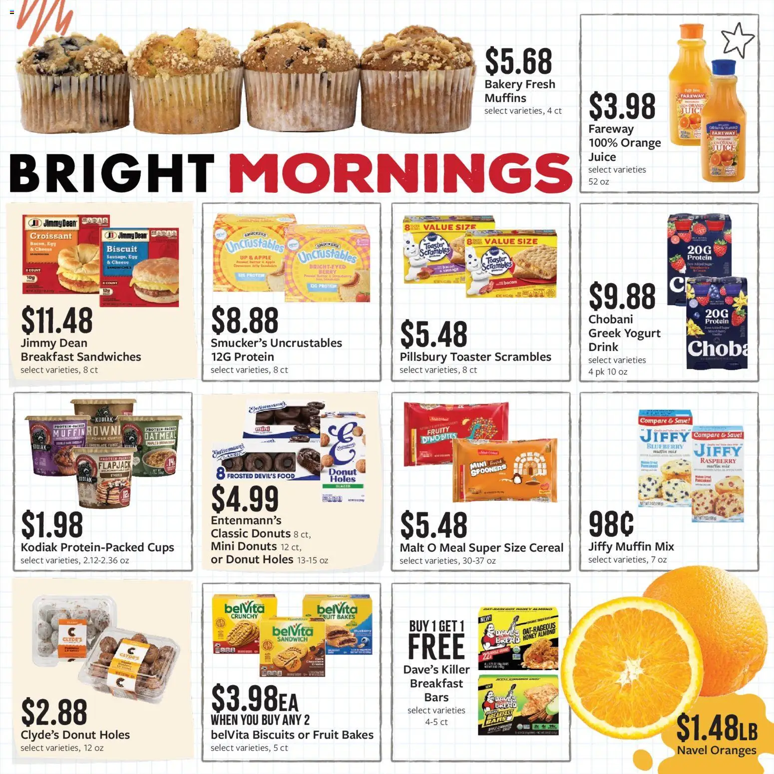 Fareway Weekly Ad - valid from 08/10/2026 | Page: 14 | Products: Cheese, Protein, Sugar, Muffins