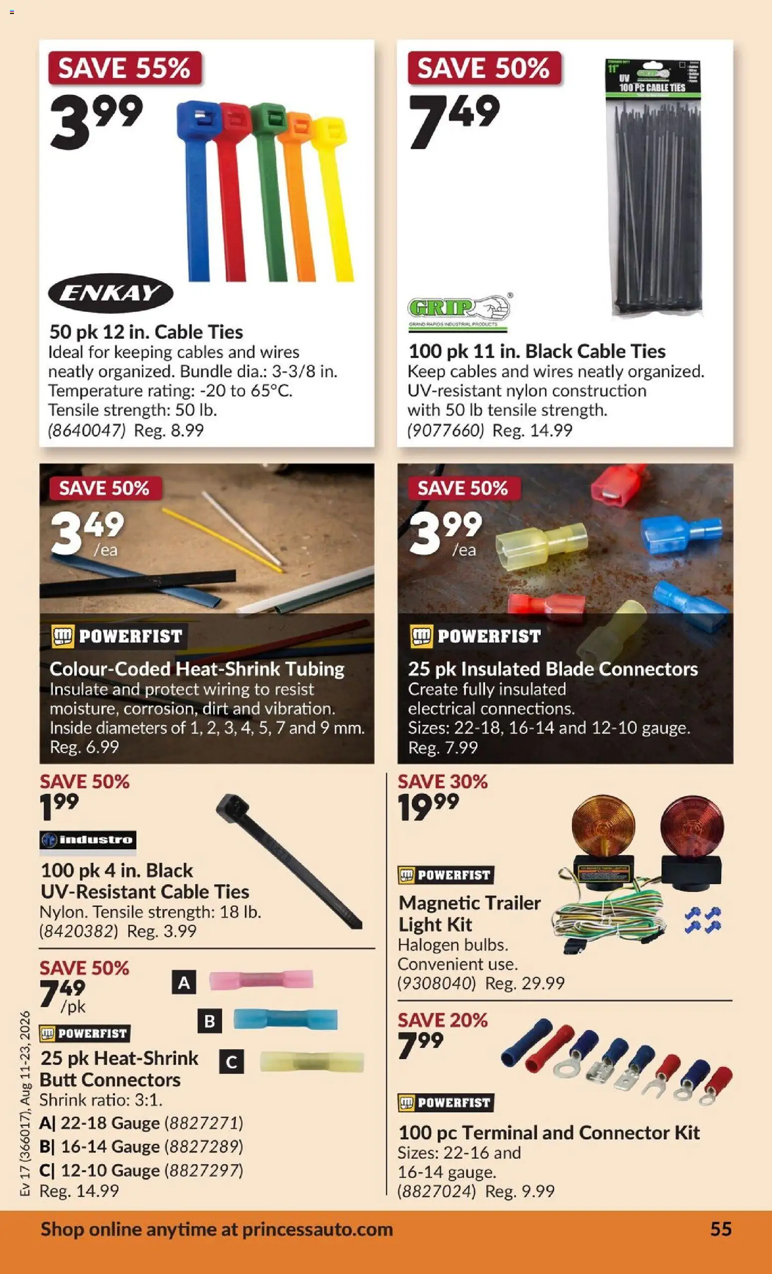 Princess Auto flyer valid from Aug 11, 2026 | Page: 62 | Products: PC, Cable, Connector