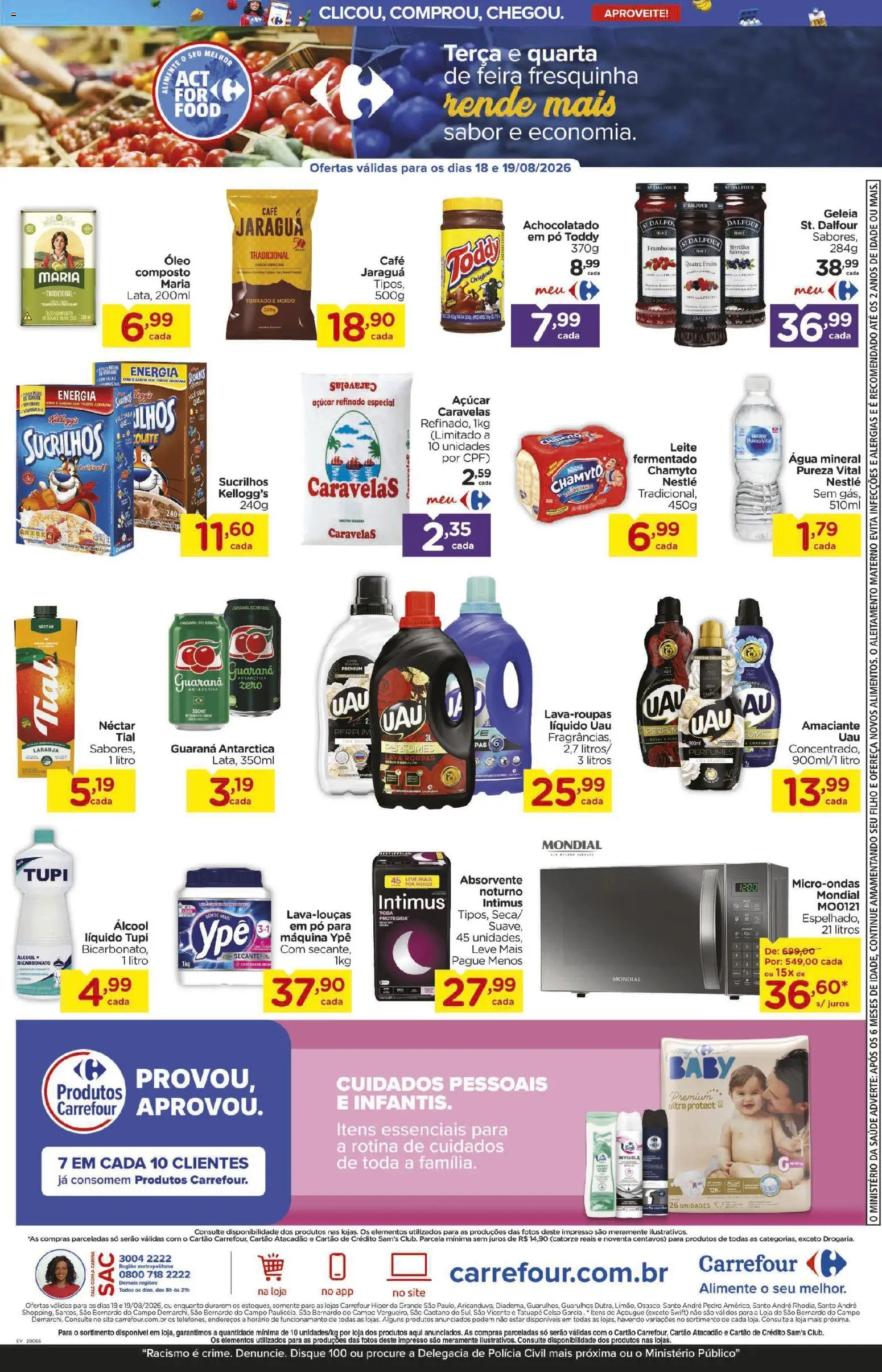 Carrefour Folheto - válido de 18/08/2026 | Página: 3 | Produtos: Pó, Guaraná, Água, Perfumes