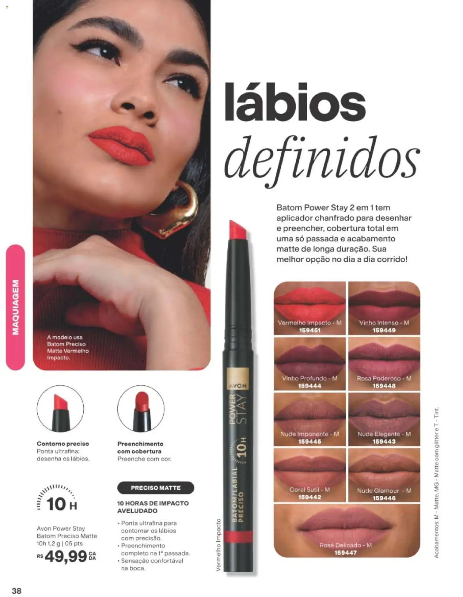 Avon Folheto - válido de 01/09/2026 | Página: 38 | Produtos: Maquiagem, Batom, Vinho