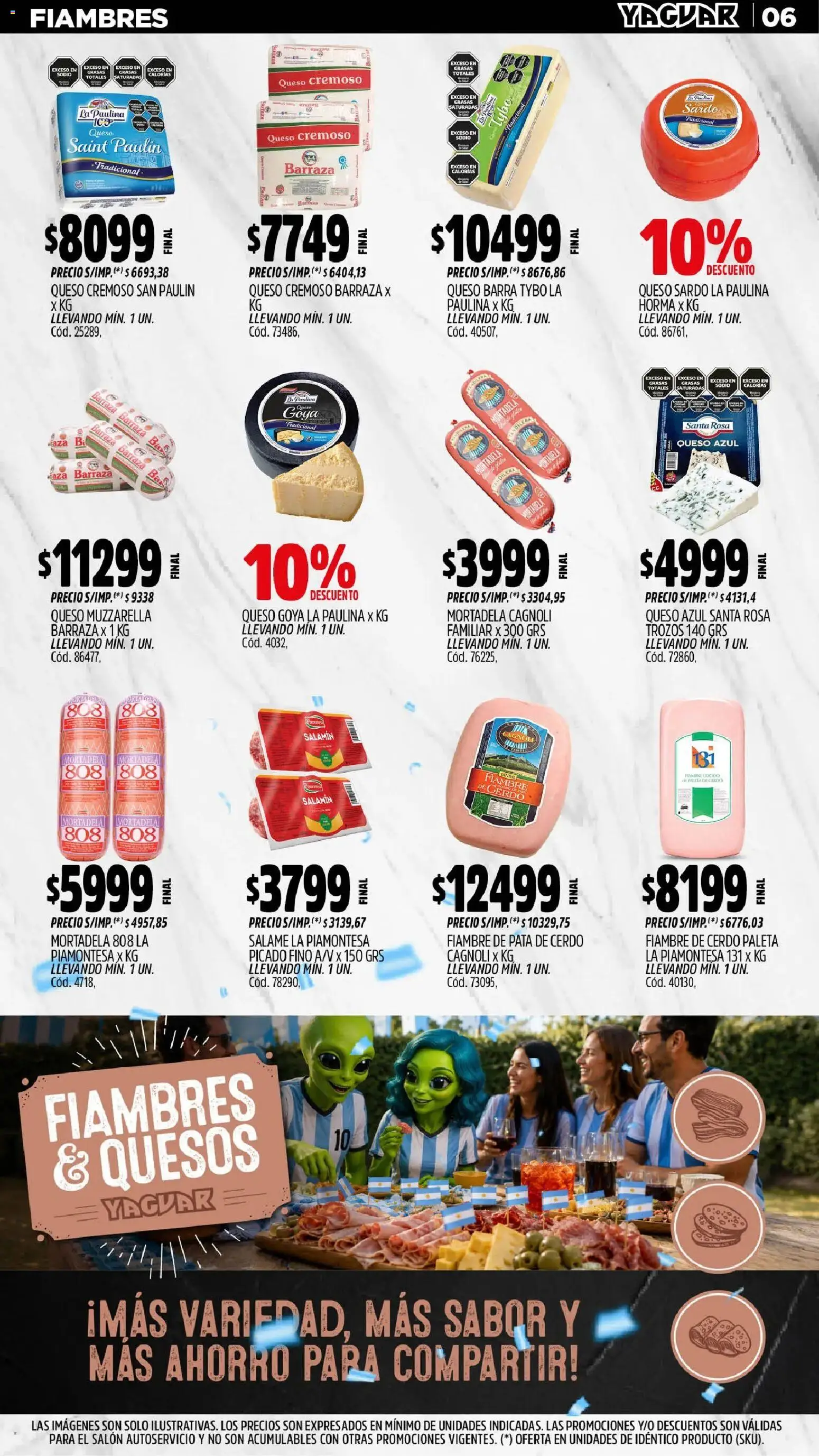 Yaguar - Oferta Semanal Trelew │ válido desde el 29/06/2026 | Página: 8 | Productos: Muzzarella, Queso, Salame, Cerdo