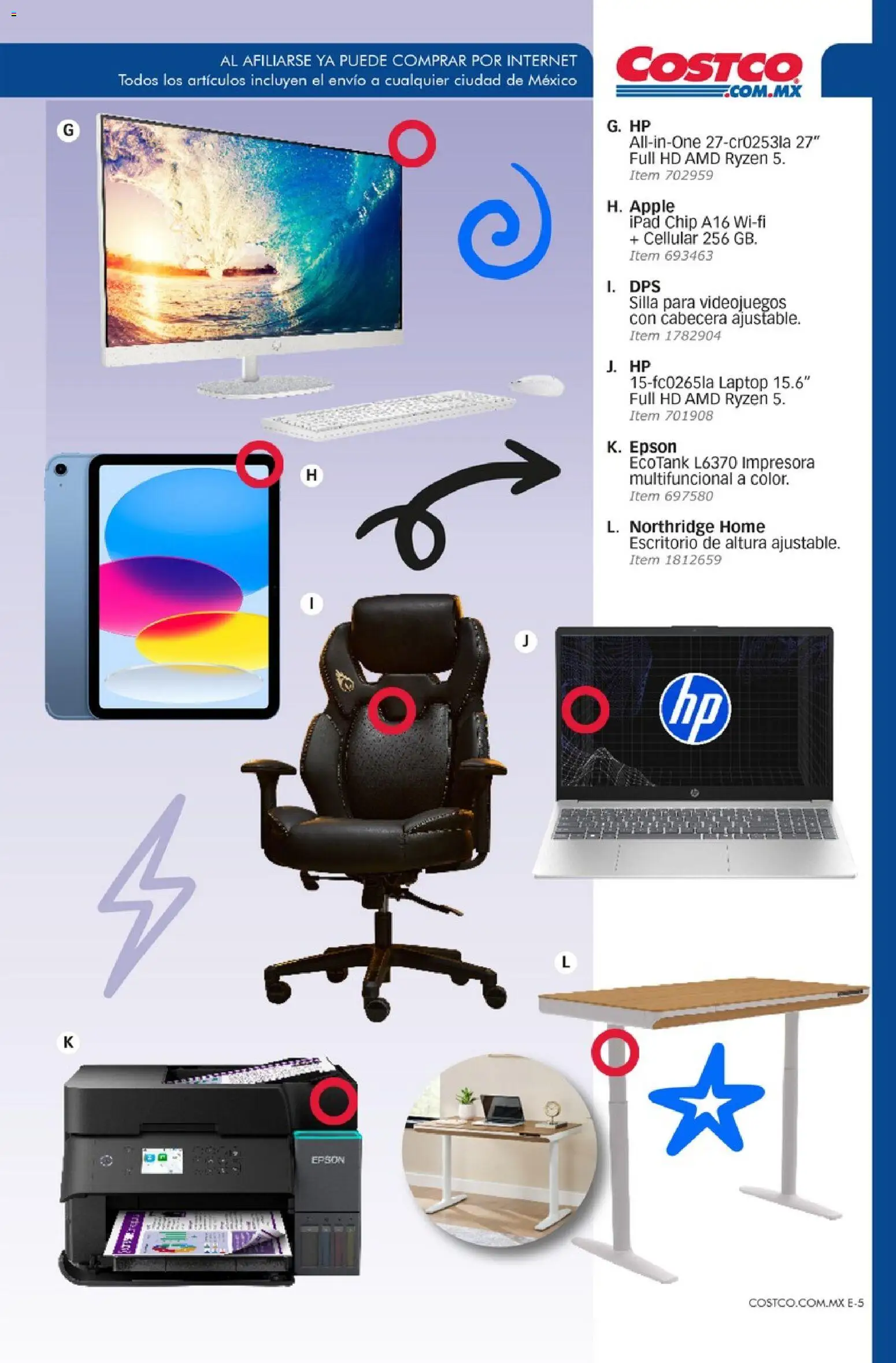 Nuevas ofertas de Costco válidas en toda la República Mexicana desde el 01/08/2026. ¡Encuentra las mejores ofertas en Costco catálogo Agosto! | Página: 99 | Productos: Silla, Cabecera, Escritorio, Laptop