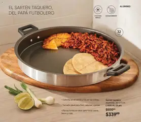 Vista previa de Sartén taquero, Aluminio. 32 x 4 cm (192614) 28 pts, nuevo folleto de la tienda, válido en México a partir del 08.05.2026 | Página: 19 | Productos: Papa, Pan, Sartén