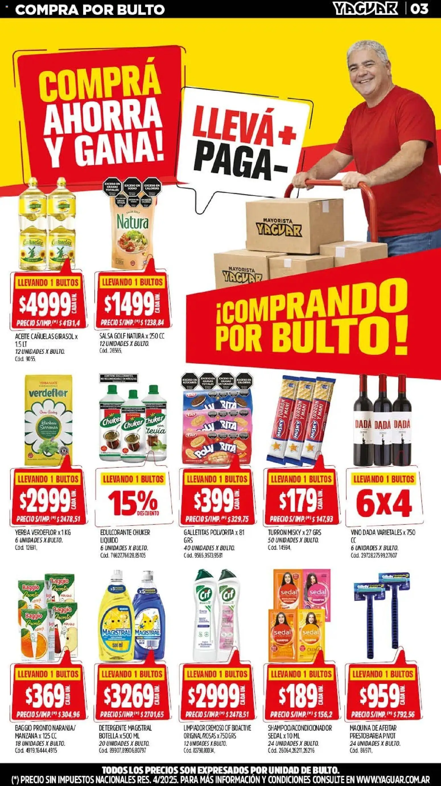 Yaguar - Oferta Semanal Chaco │ válido desde el 10/08/2026 | Página: 3 | Productos: Botella, Maquina de afeitar, Salsa Golf, Limpiador