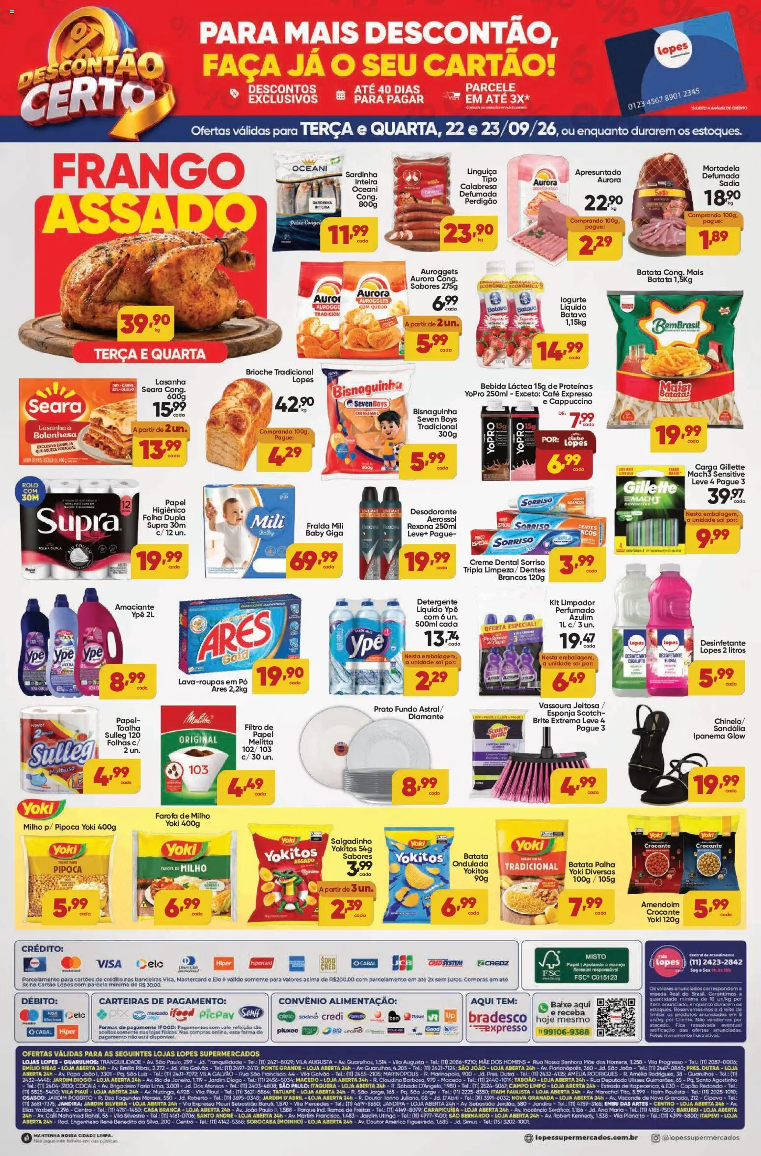 Lopes Supermercados Folheto - válido de 22/09/2026 | Página: 2 | Produtos: Pó, Desodorante, Farofa de milho, Bandeja