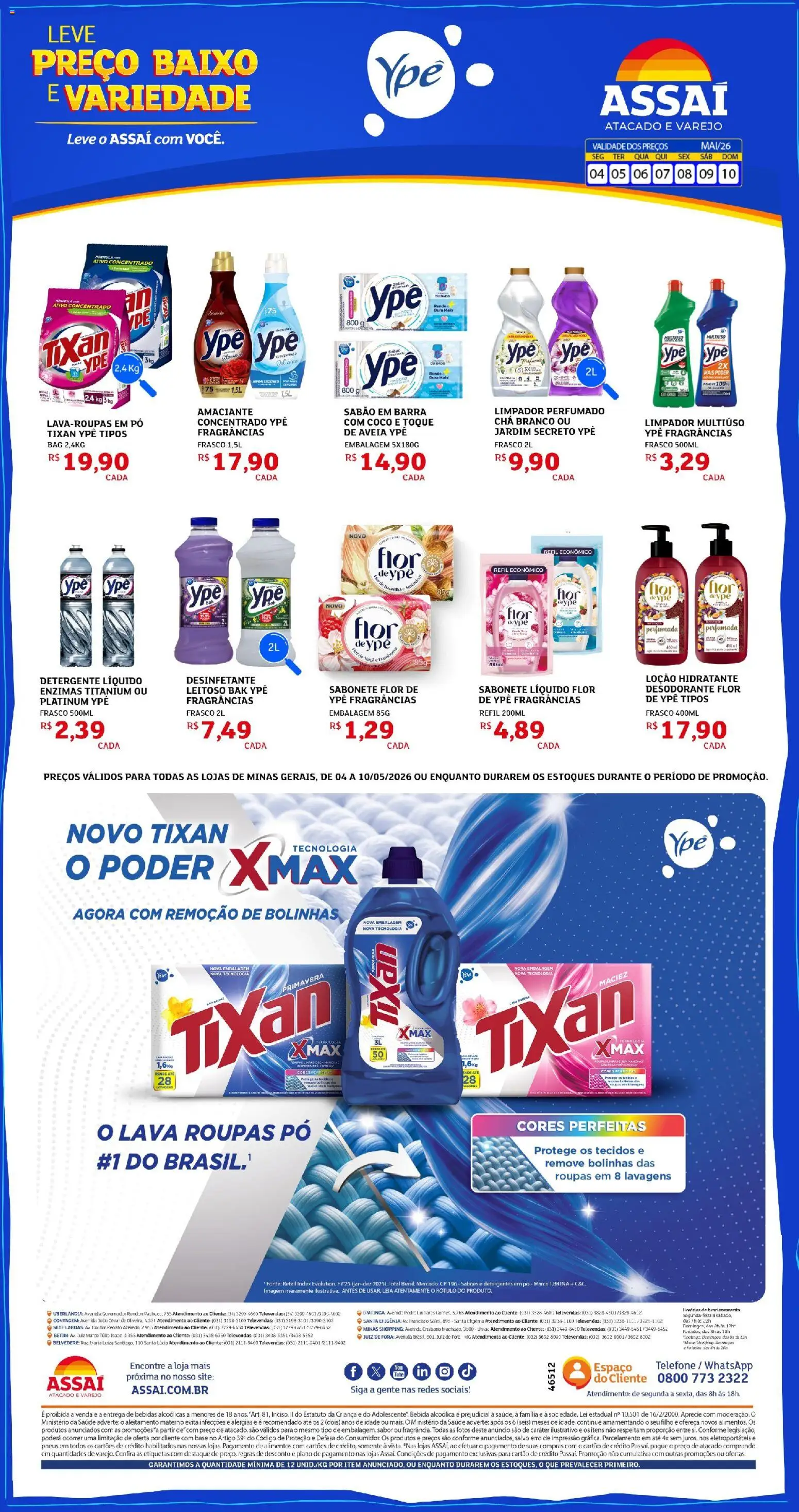 Assaí Atacadista Folheto - válido de 04.05.2026 | Página: 1 | Produtos: Coco, Pneus, Base, Telefone