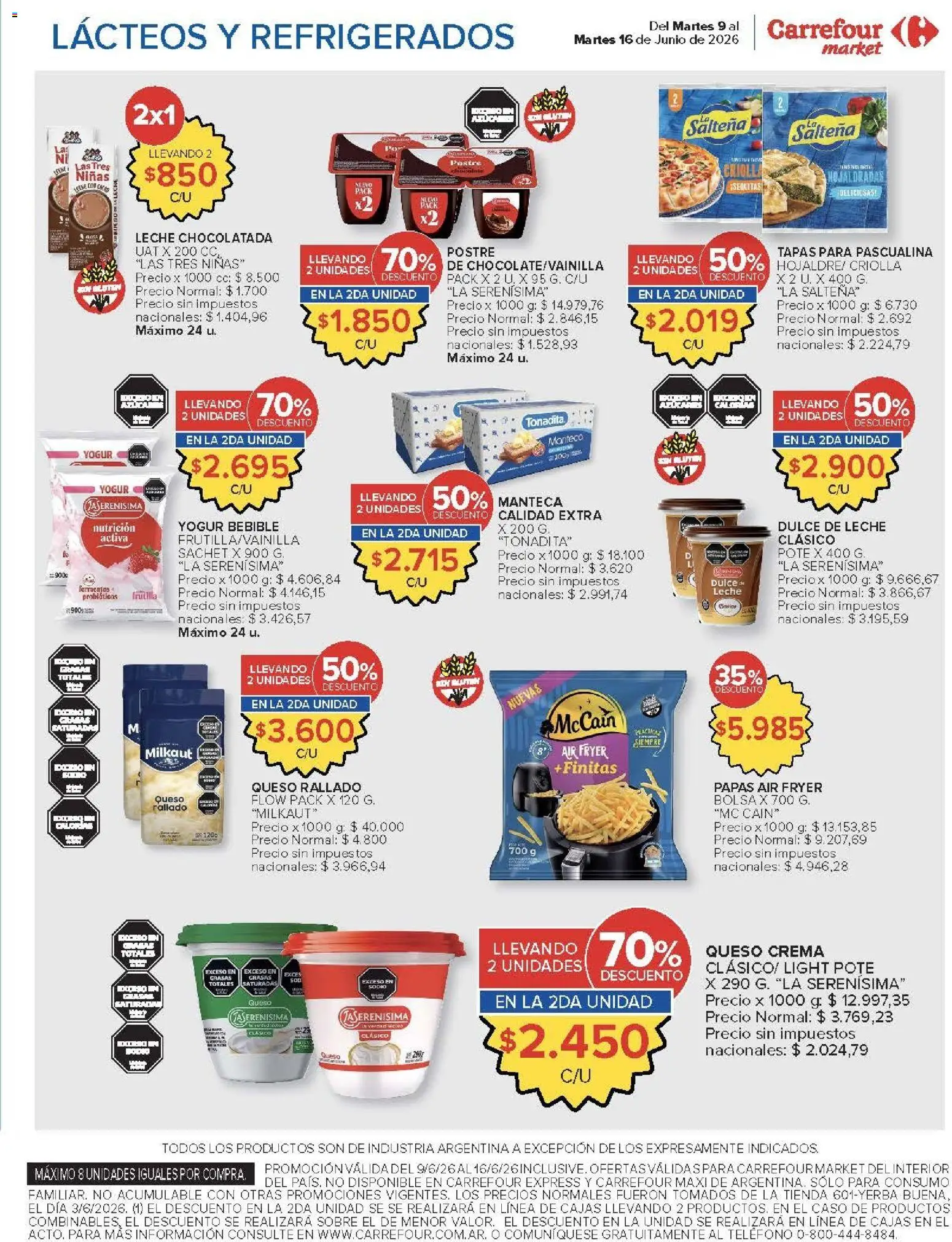 Carrefour ofertas │ válido desde el 09.06.2026 | Página: 50 | Productos: Frutilla, Queso, Chocolatada, Crema