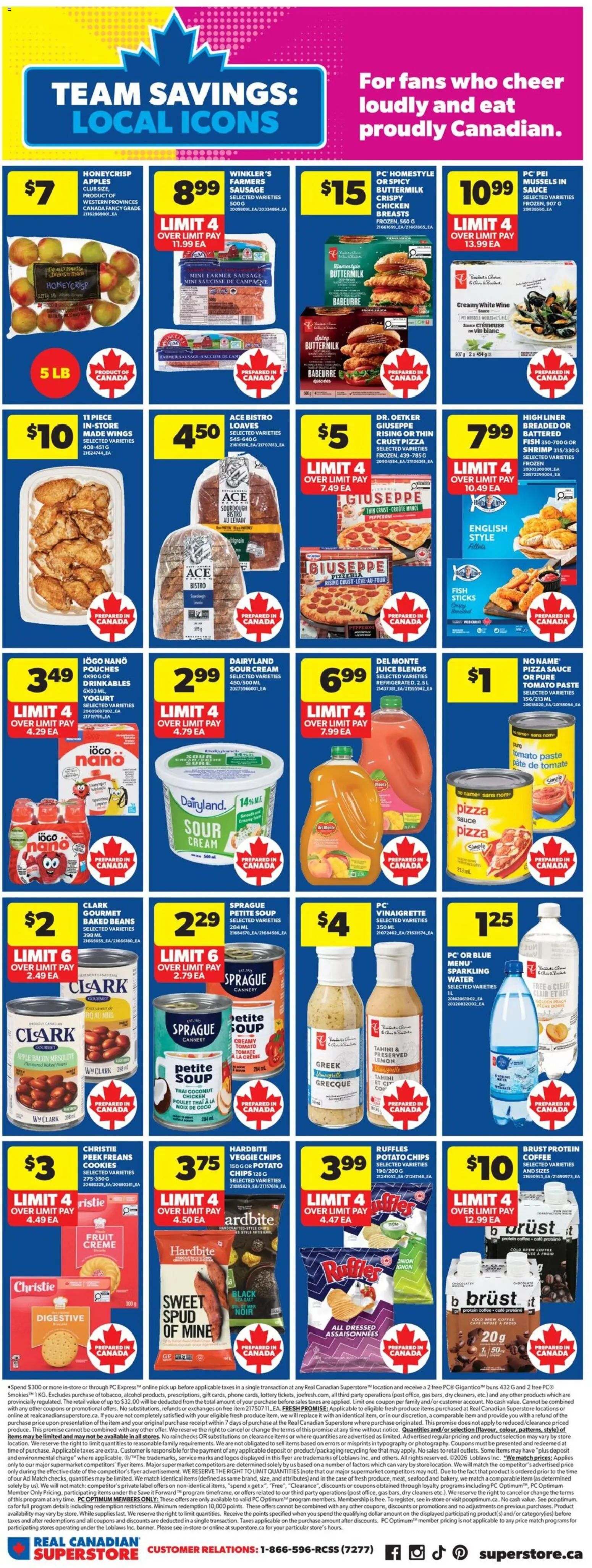Real Canadian Superstore flyer valid from 14.05.2026 | Page: 9 | Products: Sour cream, Yogurt, Pizza, Wine