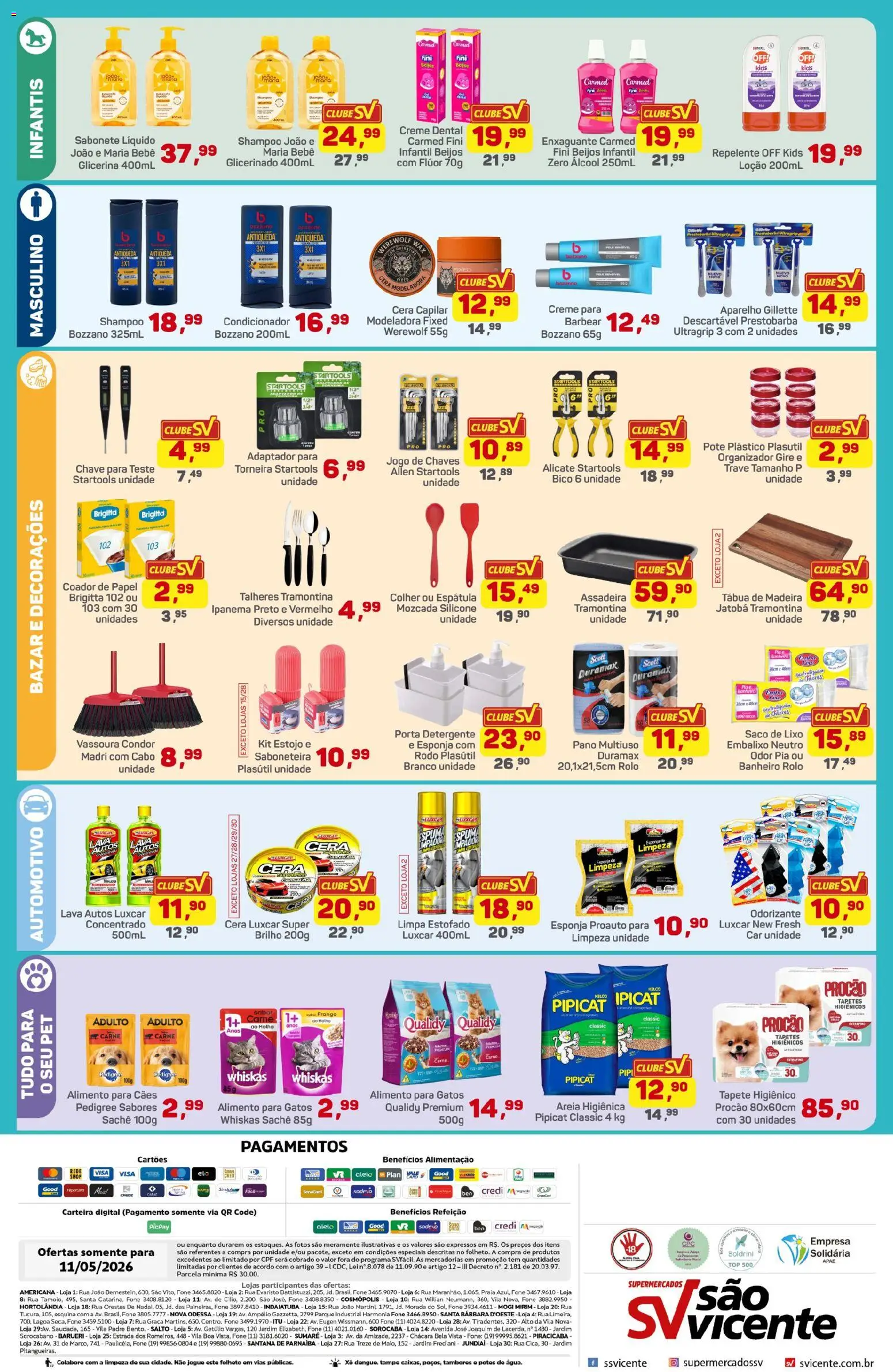 Supermercados São Vicente Folheto - válido de 11.05.2026 | Página: 2 | Produtos: Bico, Repelente, Espátula, Creme dental