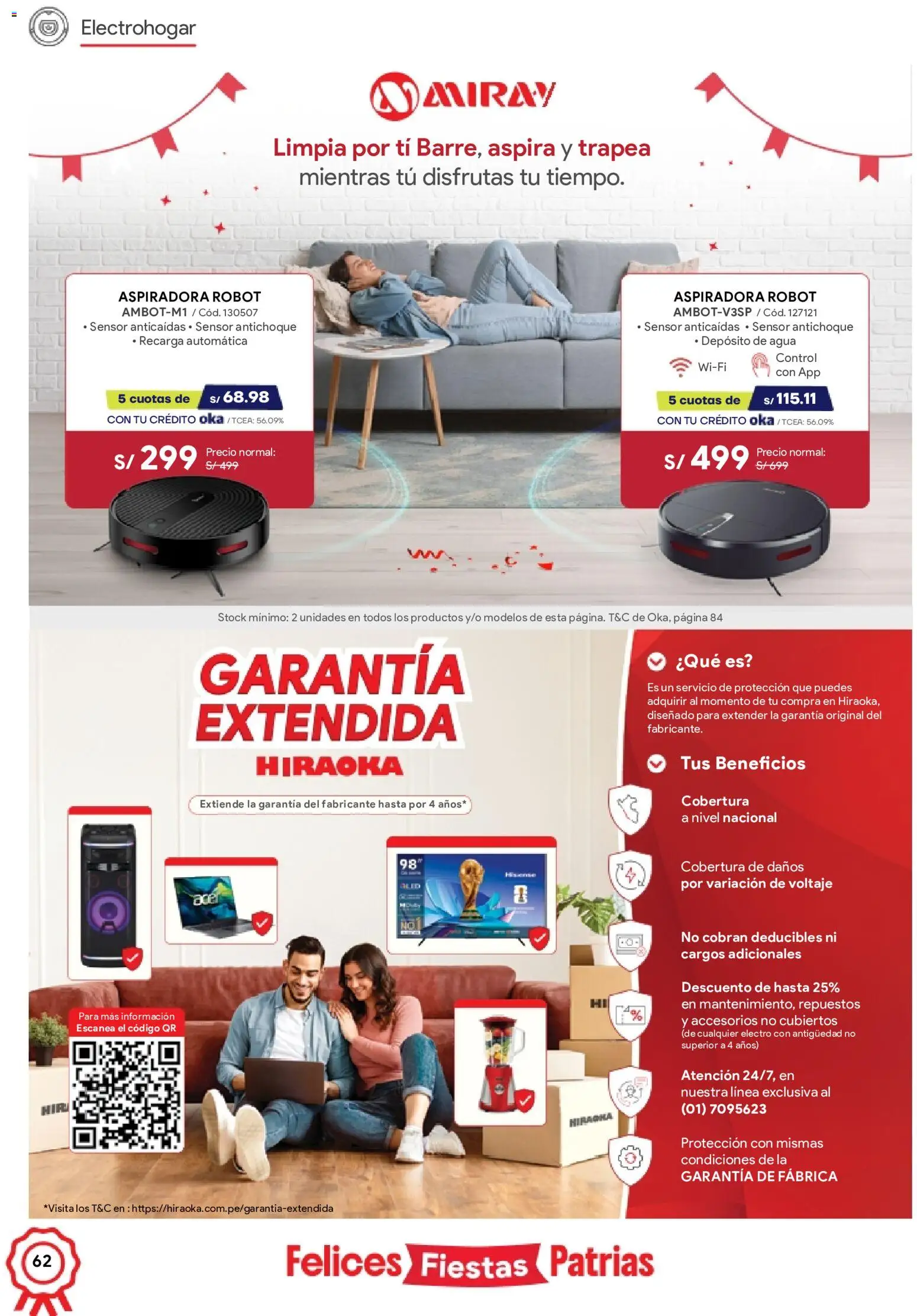 Catálogo Hiraoka válido desde 11/07/2026 | Página: 62 | Productos: Aspiradora, Robot