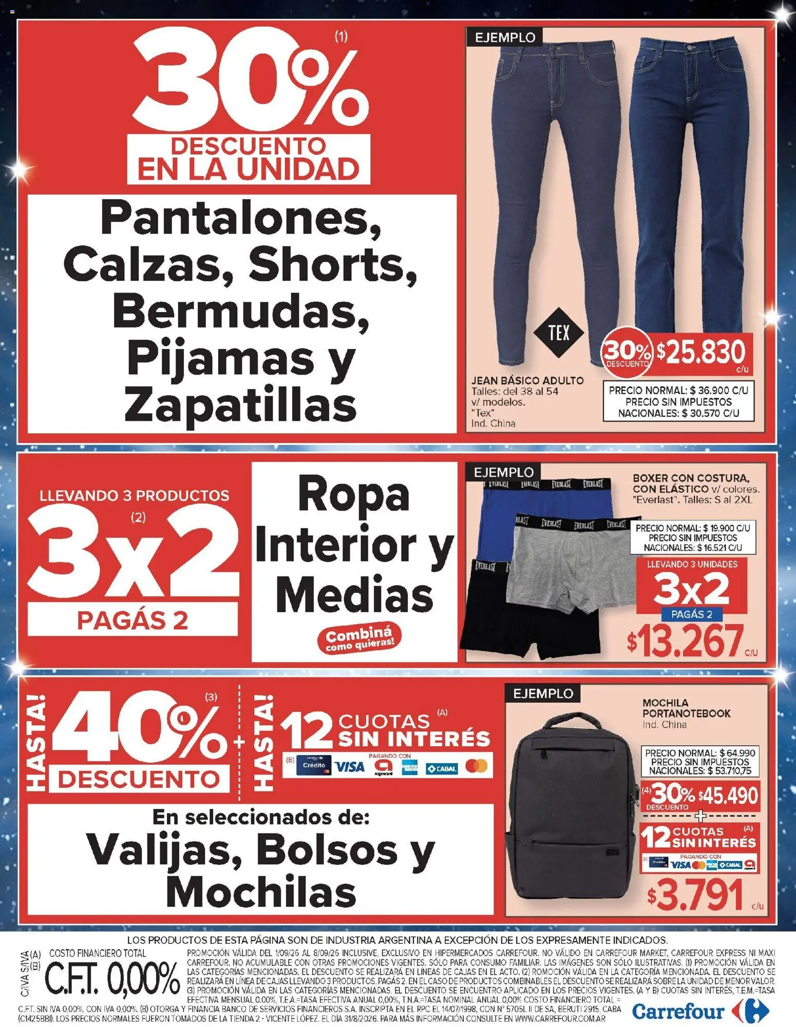 Carrefour - Ofertas │ válido desde el 01/09/2026 | Página: 28 | Productos: Jean, Sobre, Zapatillas, Mochila