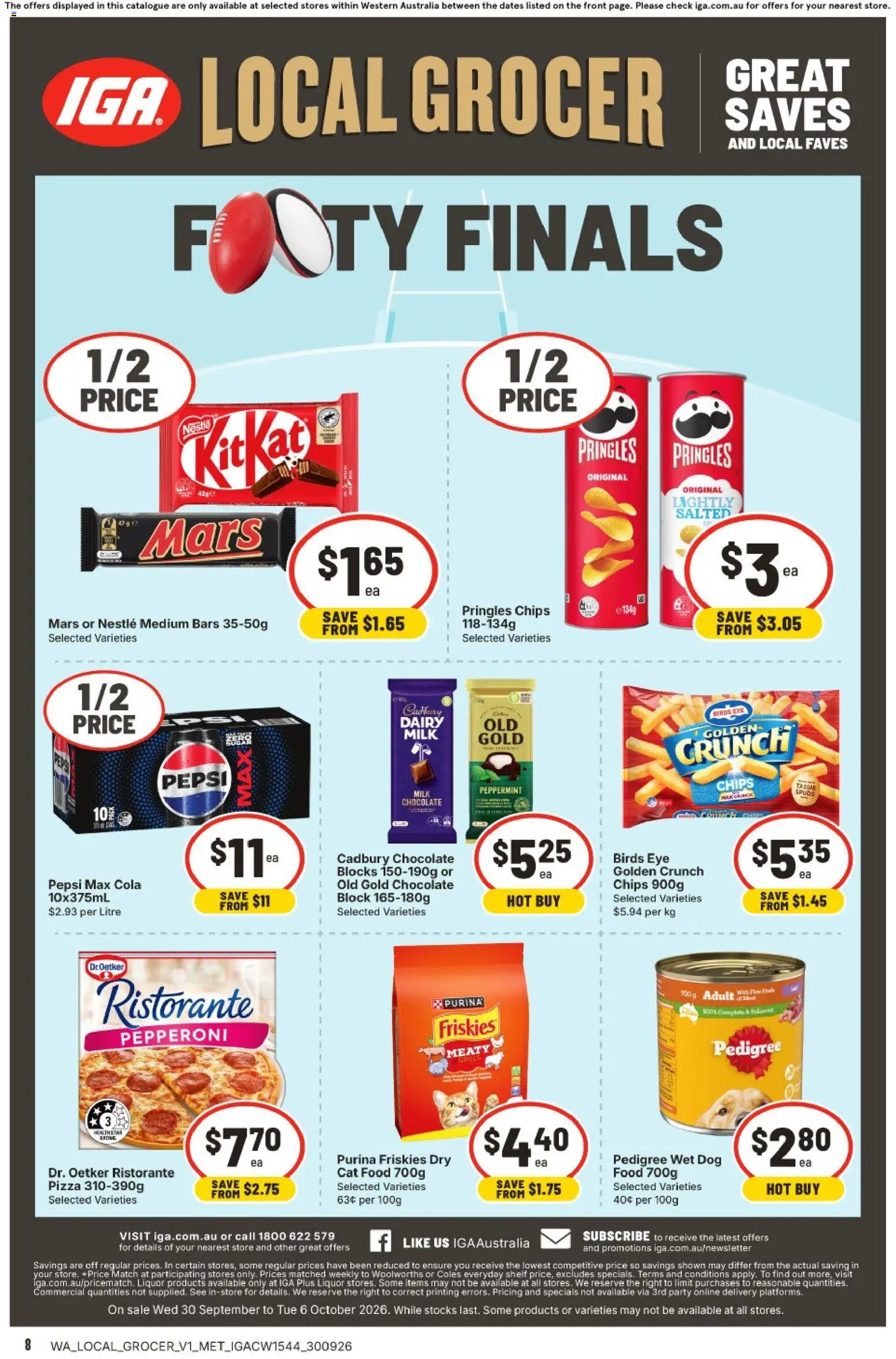 IGA catalogue - valid from 30/09/2026 | Page: 8 | Products: Shelf, Milk, Pizza, Pepsi Max