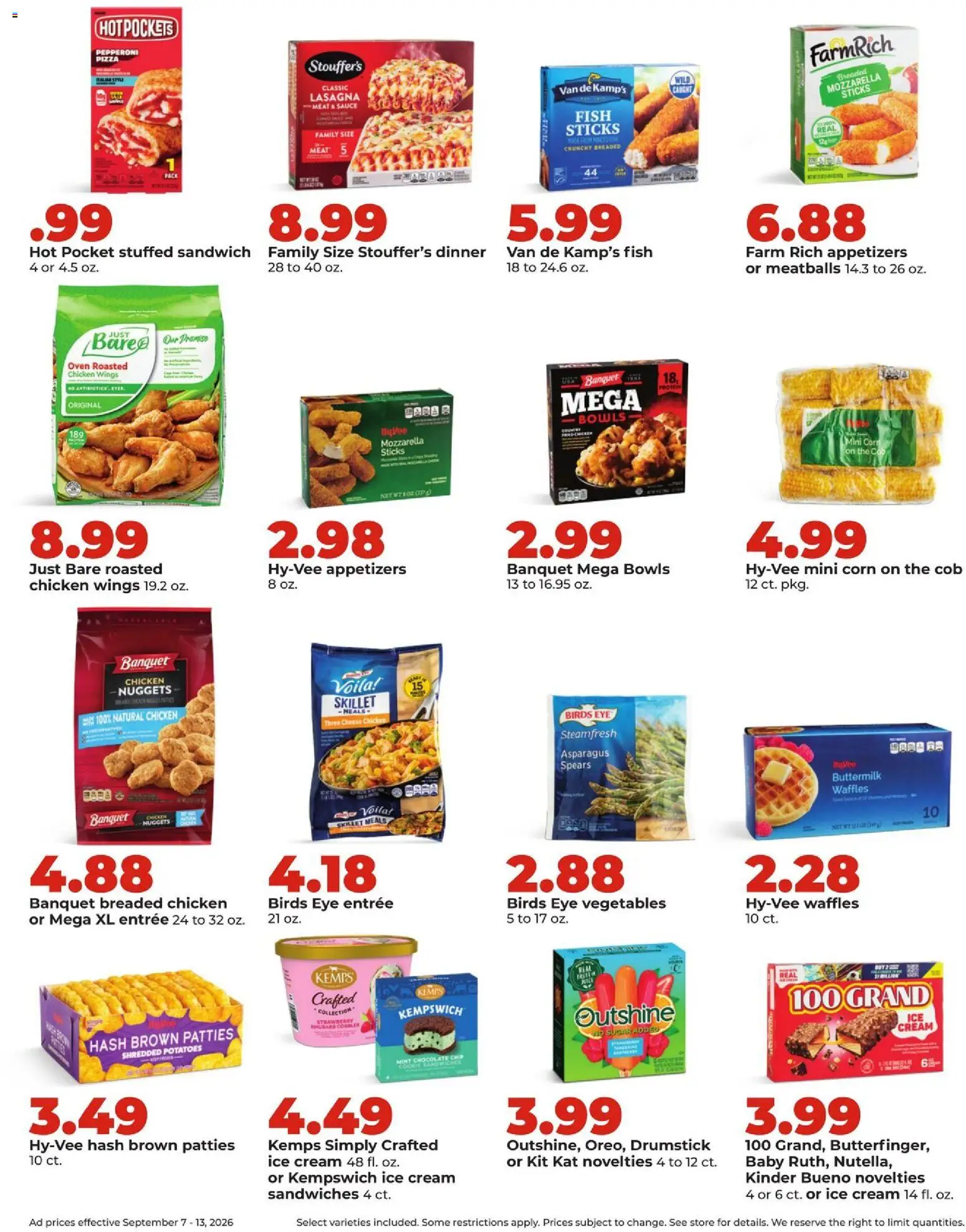 HyVee Weekly Ad - valid from 09/07/2026 | Page: 32 | Products: Chicken, Chocolate, Pizza, Cream