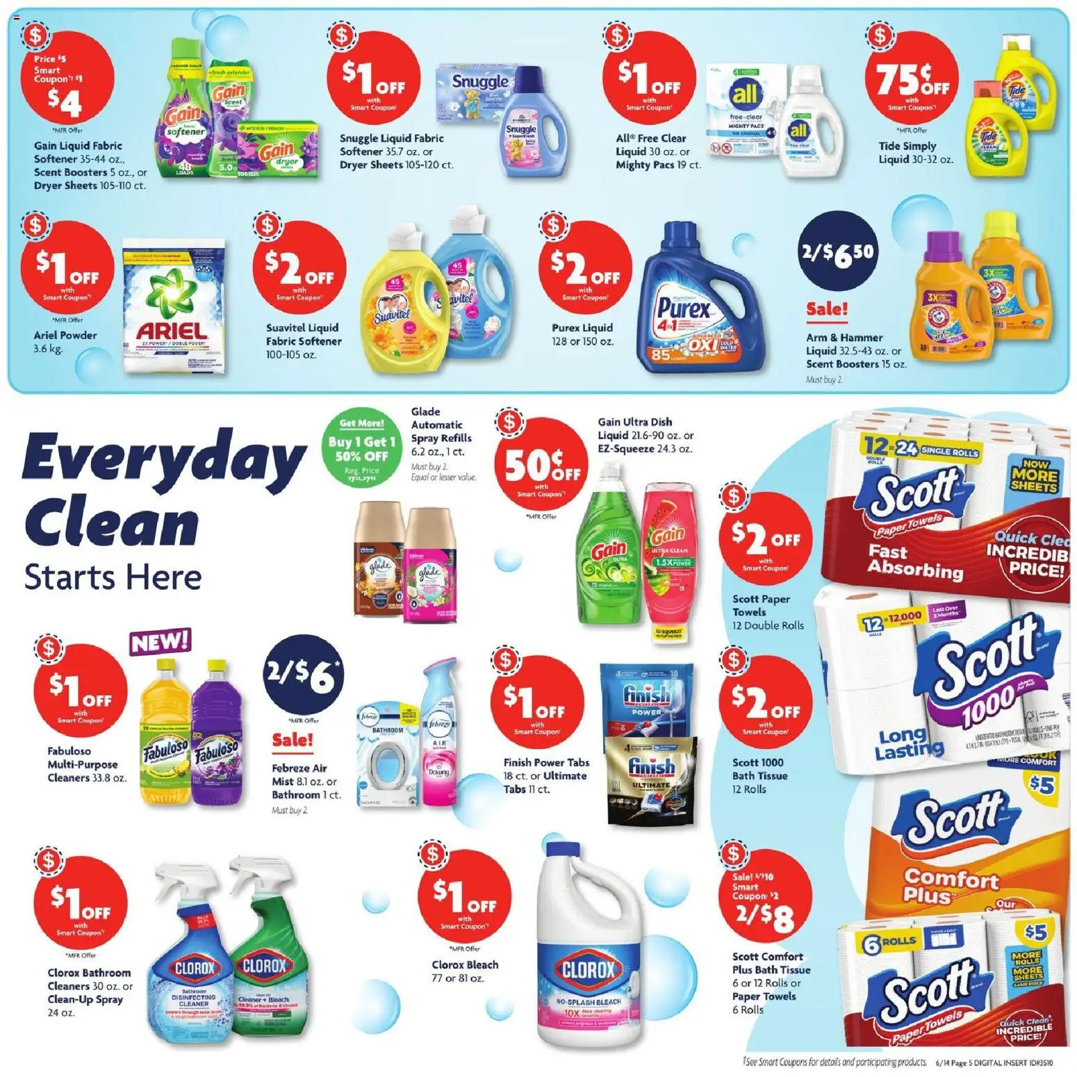 Family Dollar Weekly Ad - valid from 14.06.2026 | Page: 8 | Products: Powder, Soap, Fabric softener, Dryer