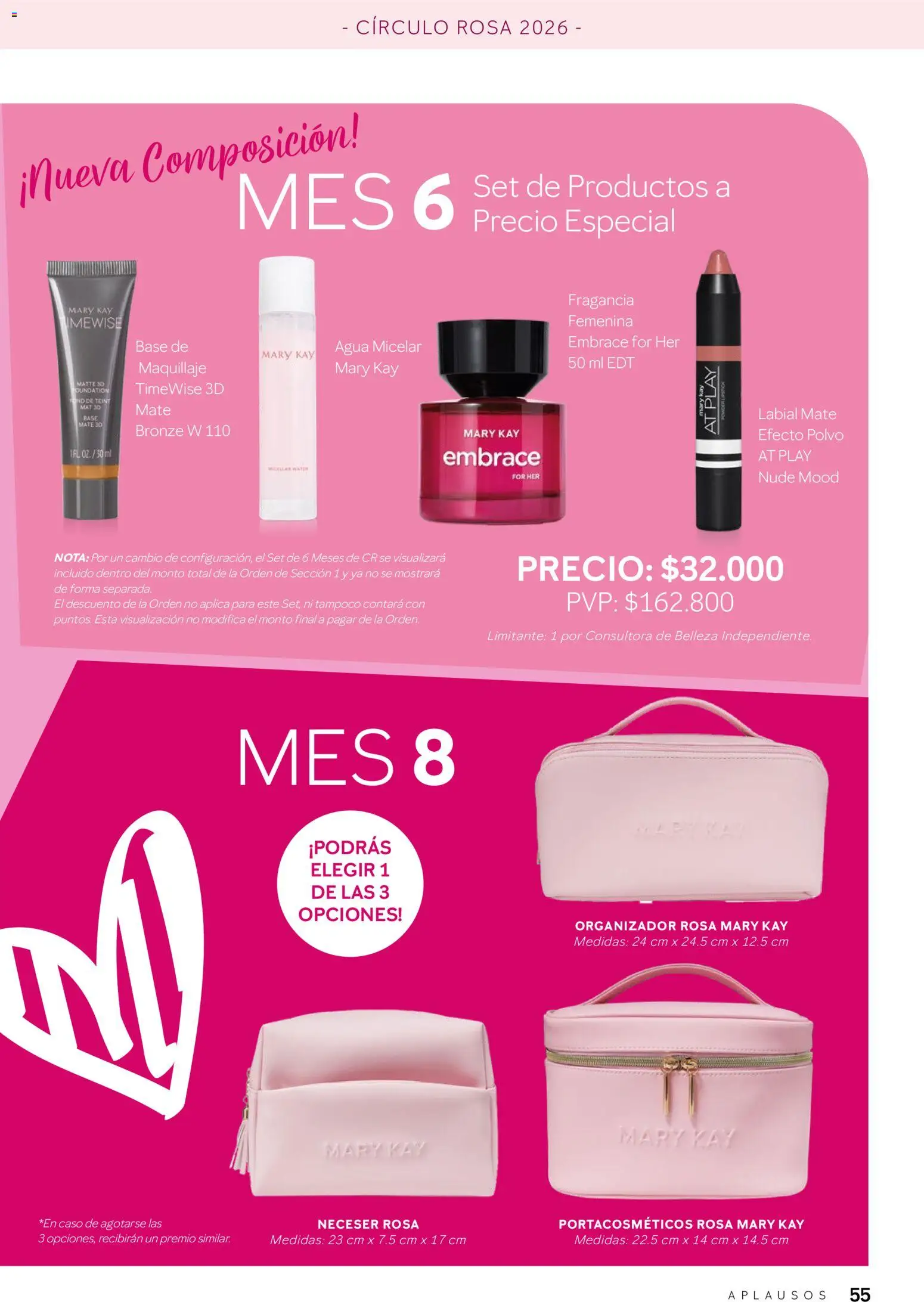 Mary Kay - Aplausos Septiembre 2026 │ válido desde el 01/09/2026 | Página: 55 | Productos: Mate, Polvo, Neceser, Agua