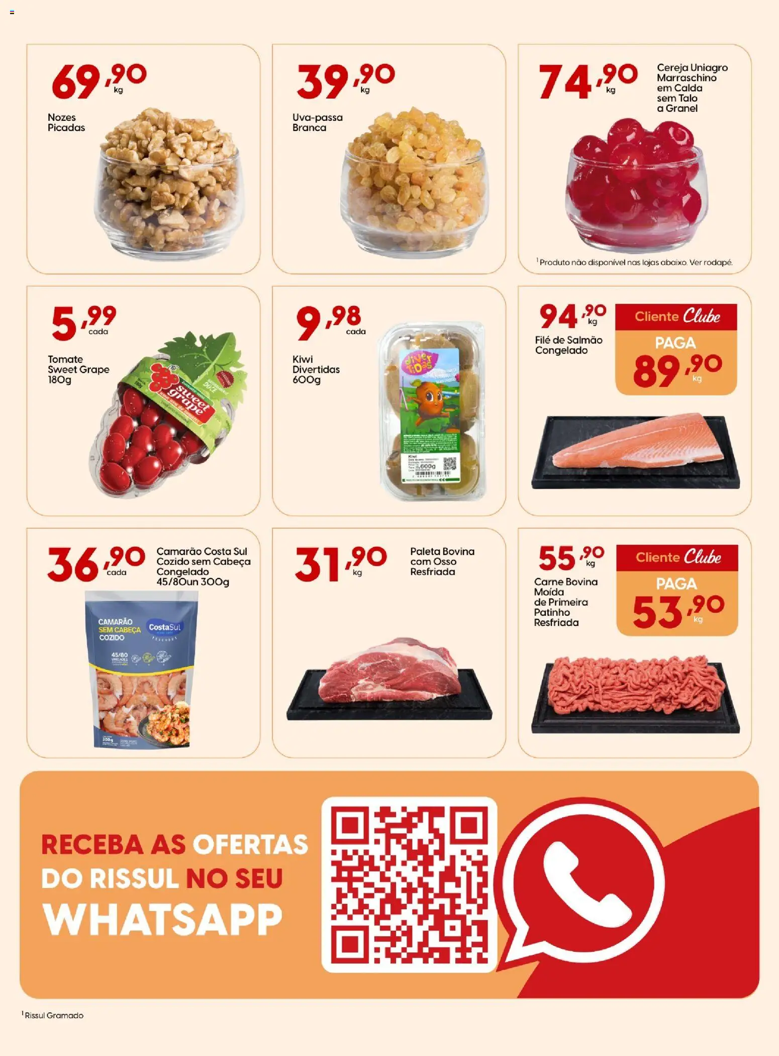 Rissul Folheto - válido de 04.06.2026 | Página: 10 | Produtos: Salmão, Carne, Kiwi, Nozes