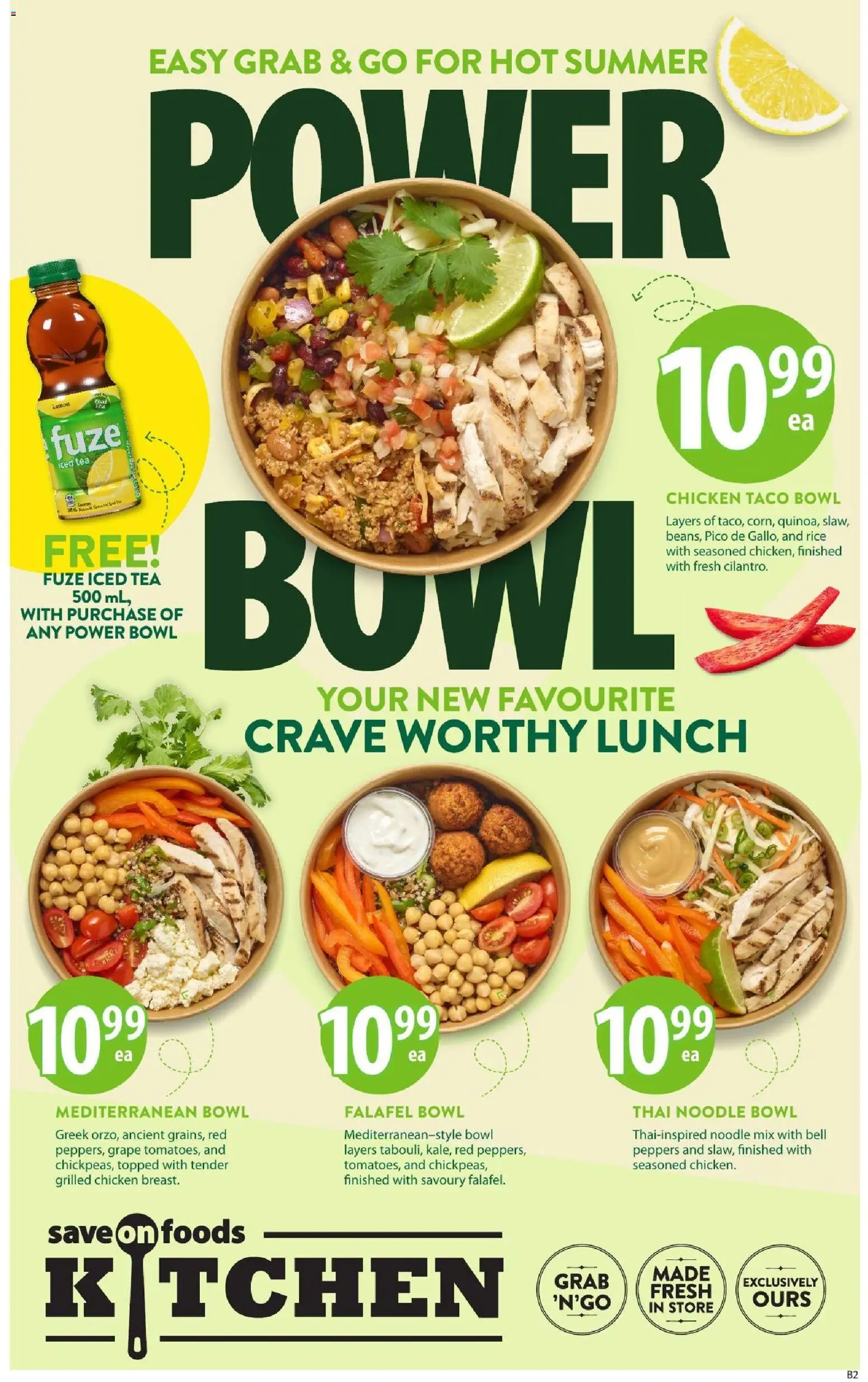Save on foods flyer valid from Jul 16, 2026 | Page: 13 | Products: Rice, Tea, Iced tea, Chicken