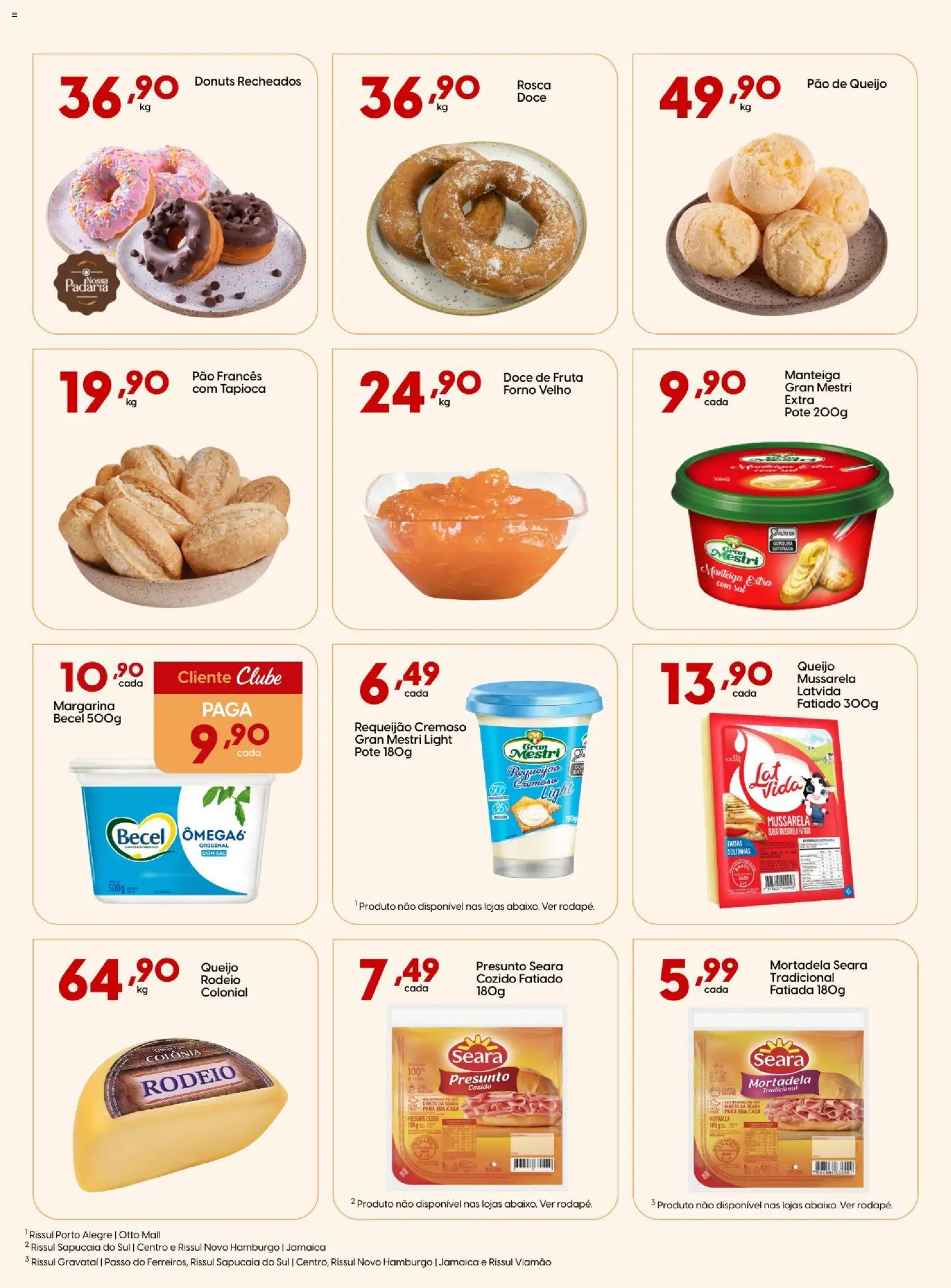 Rissul Folheto - válido de 13/08/2026 | Página: 8 | Produtos: Pão, Presunto, Mussarela, Margarina