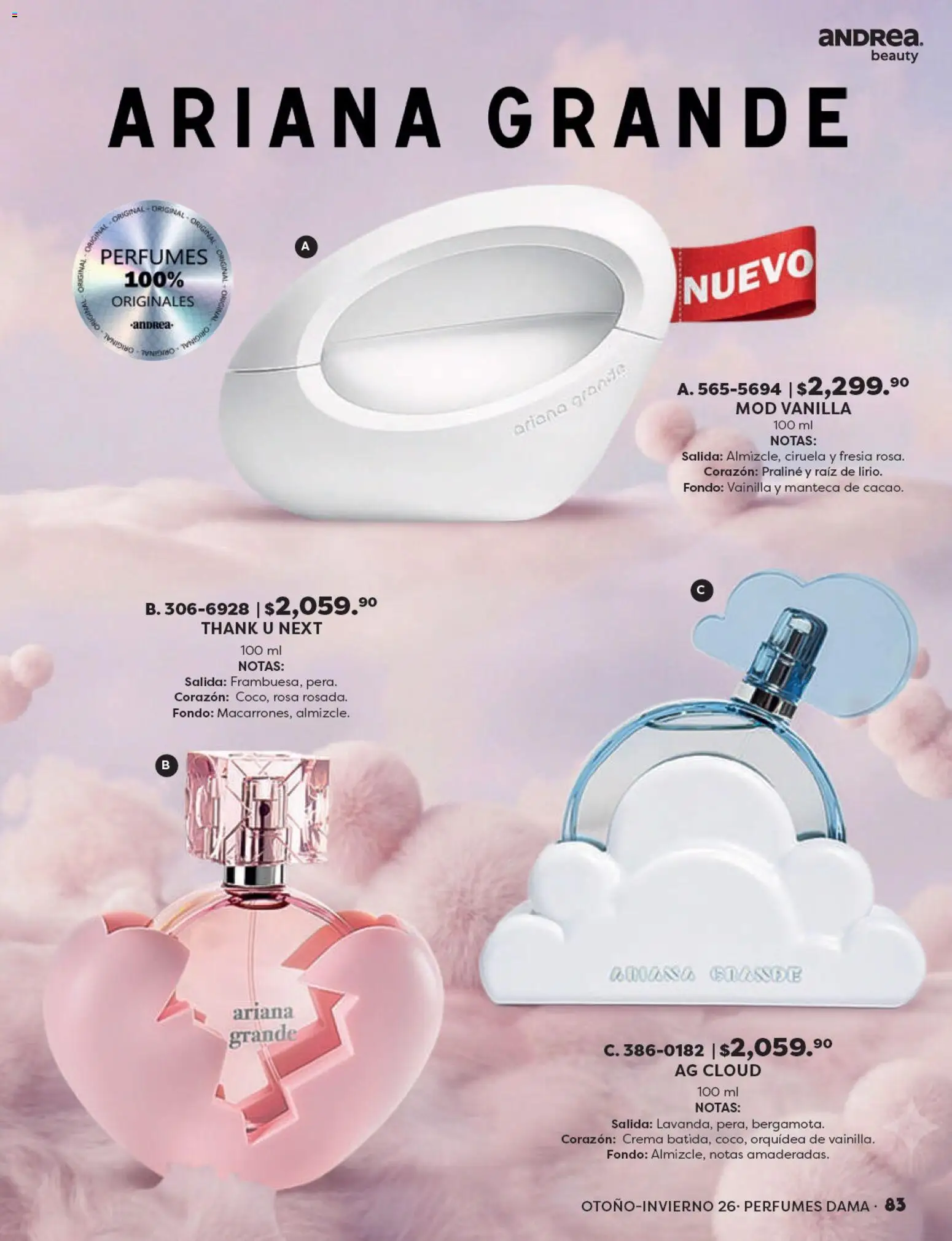 Nuevas ofertas de Andrea válidas en toda la República Mexicana desde el 23/08/2026. ¡Encuentra las mejores ofertas en Andrea catálogo Beauty! | Página: 83 | Productos: Crema, Vainilla, Perfumes, Orquídea