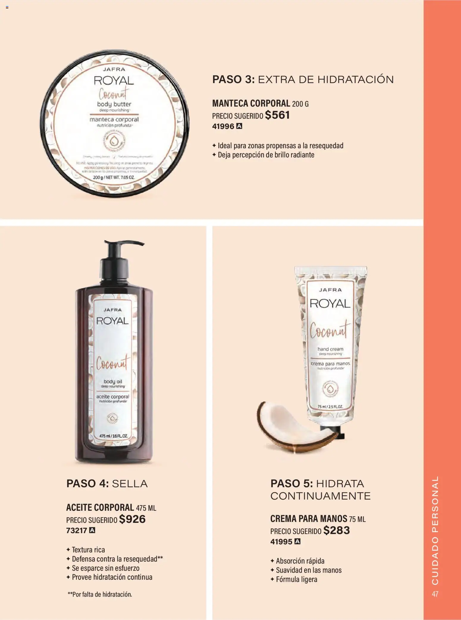Nuevas ofertas de JAFRA válidas en toda la República Mexicana desde el 01/07/2026. ¡Encuentra las mejores ofertas en JAFRA catálogo Organizador de Ventas! | Página: 47 | Productos: Crema, Brillo, Radiante, Body