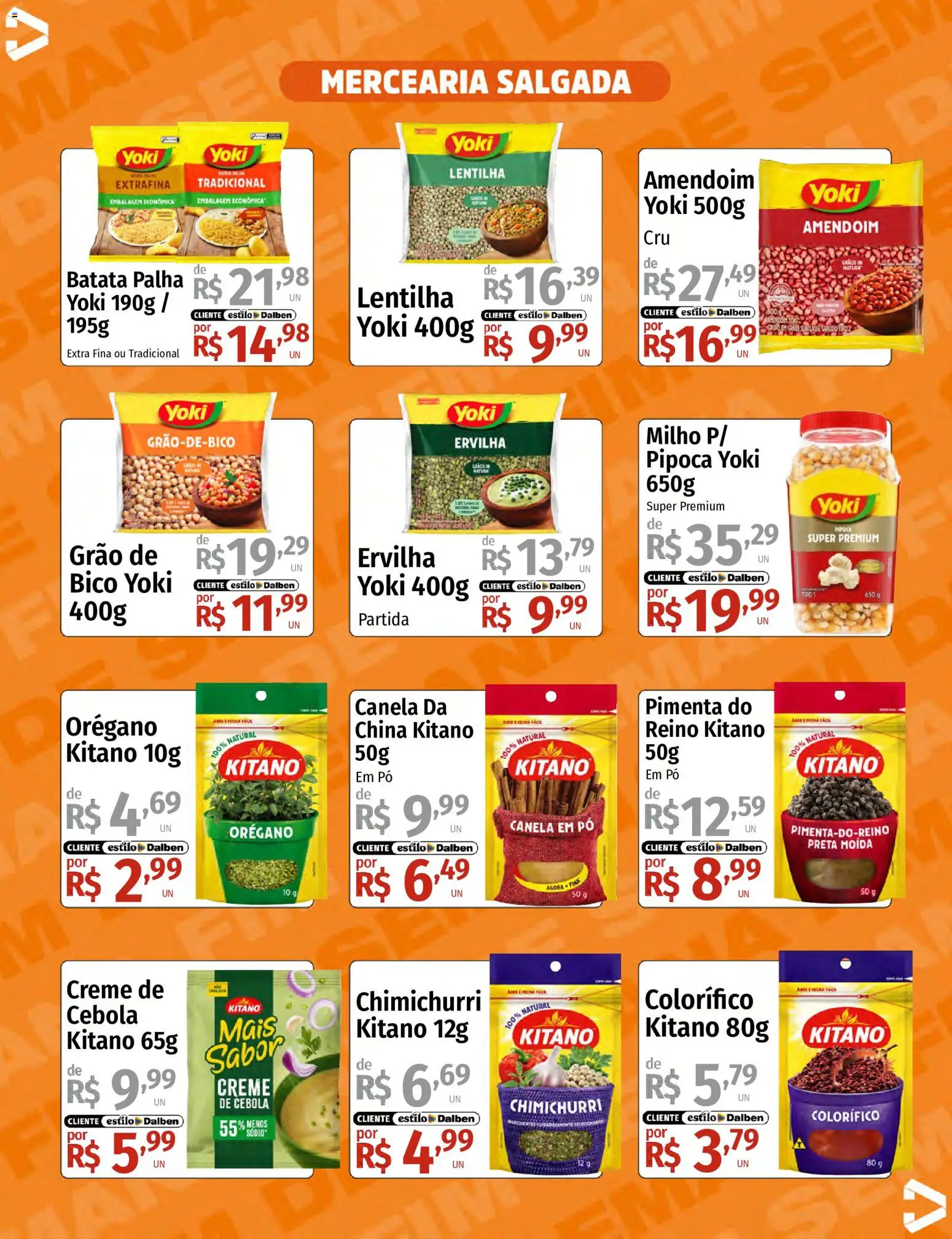 Supermercado Dalben Folheto - válido de 22.05.2026 | Página: 8 | Produtos: Amendoim, Ervilha, Creme, Orégano