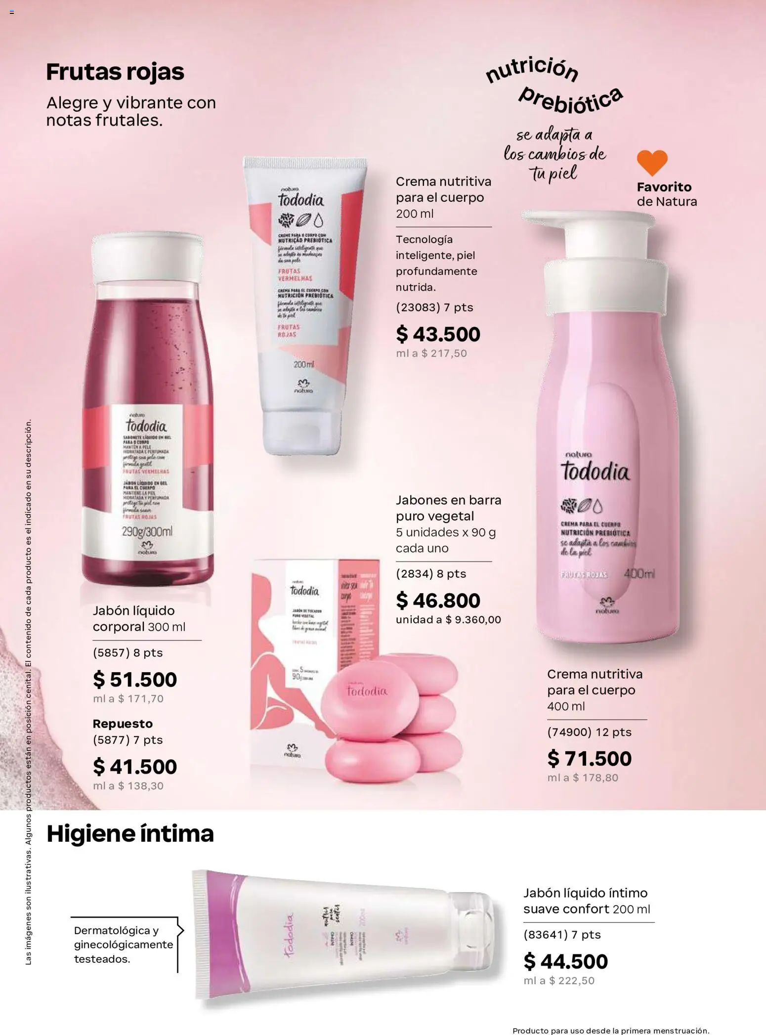 Natura revista - valida desde el 22/07/2026 | Página: 118 | Productos: Crema, Higiene íntima, Jabón líquido, Crema para el cuerpo