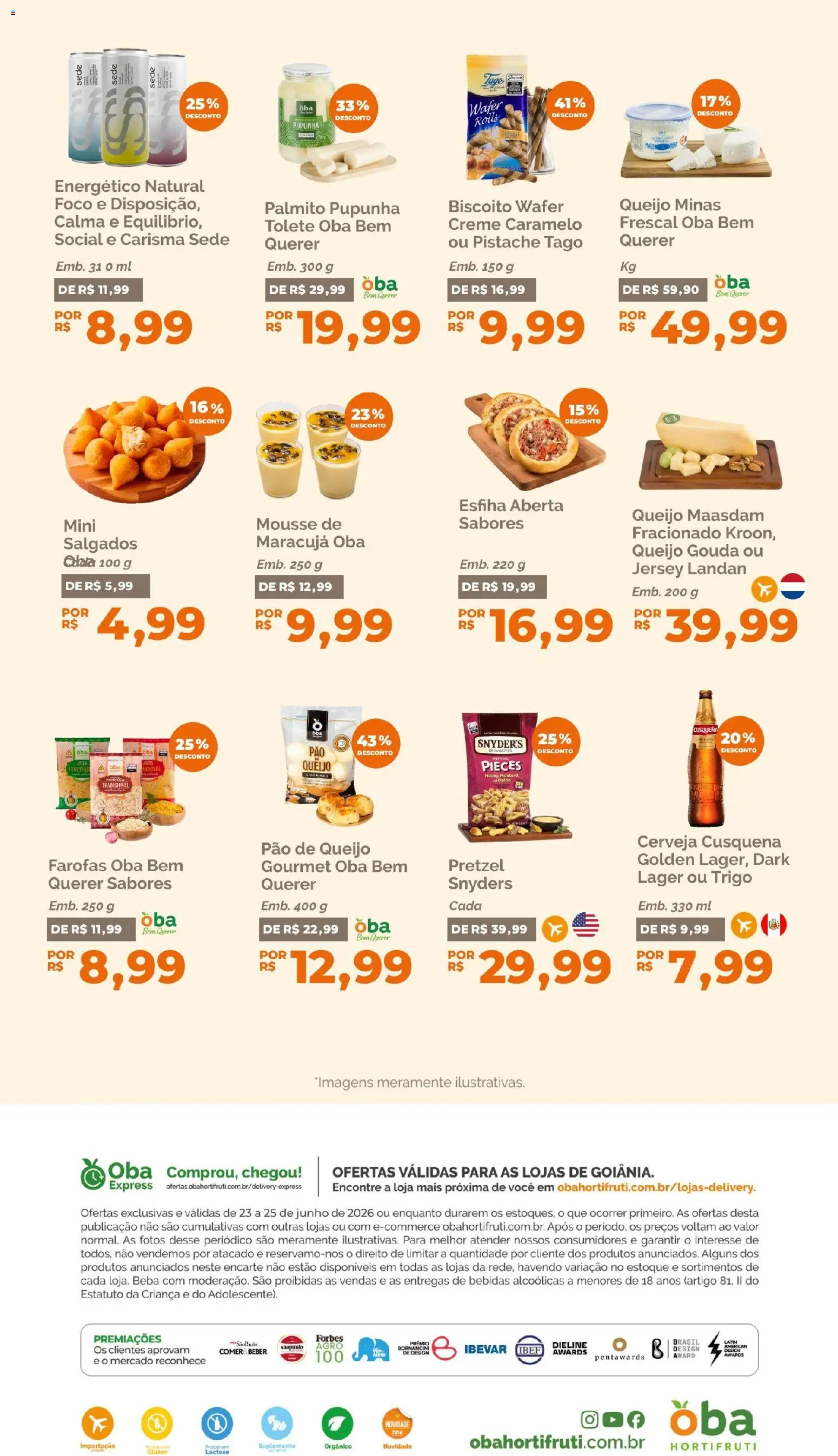 Oba Hortifruti Folheto - válido de 23/06/2026 | Página: 7 | Produtos: Biscoito, Energético, Pão, Cerveja