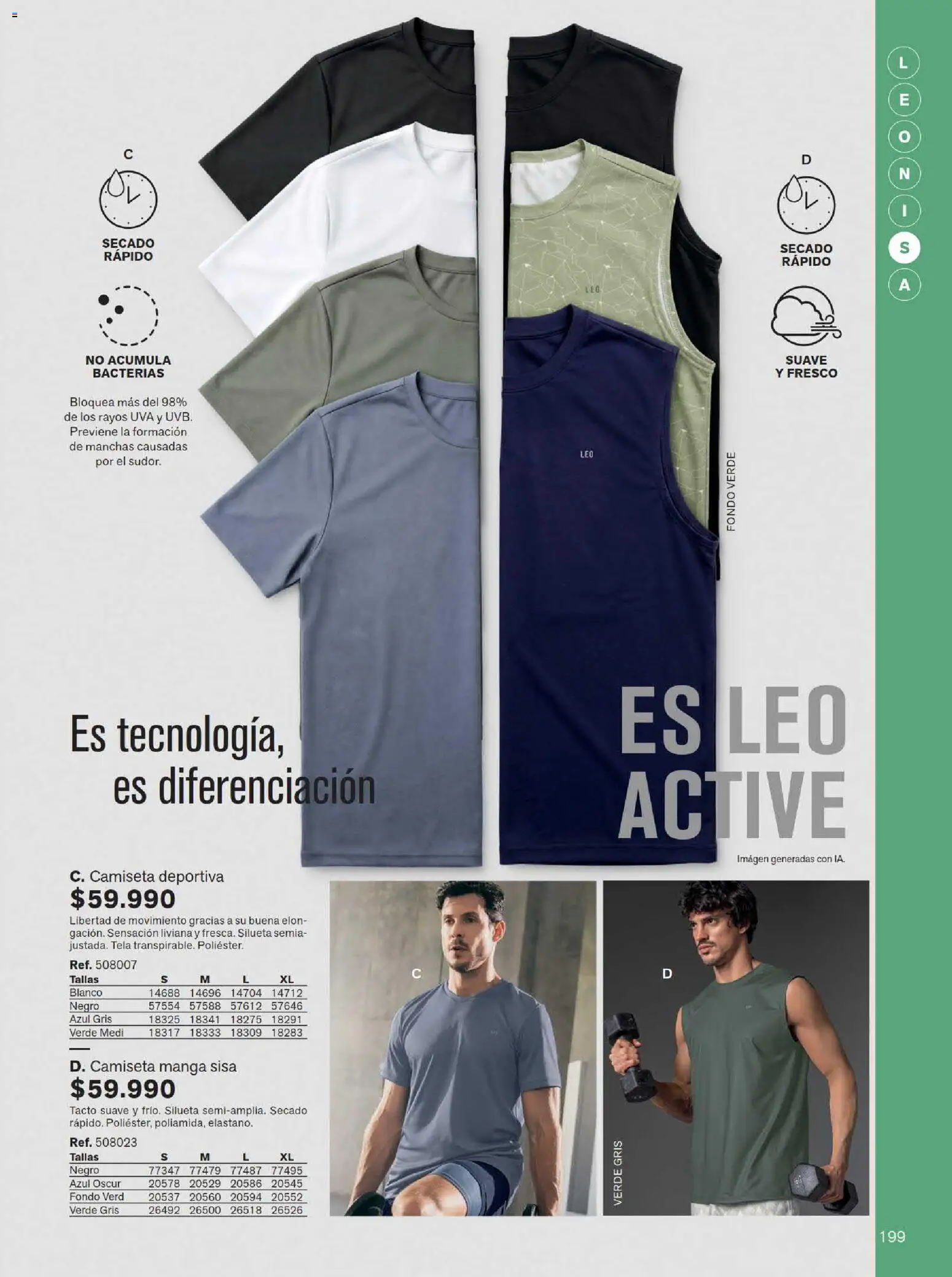 Leonisa revista - valida desde el 15/07/2026 | Página: 199 | Productos: Camiseta, Camiseta manga sisa, Uva