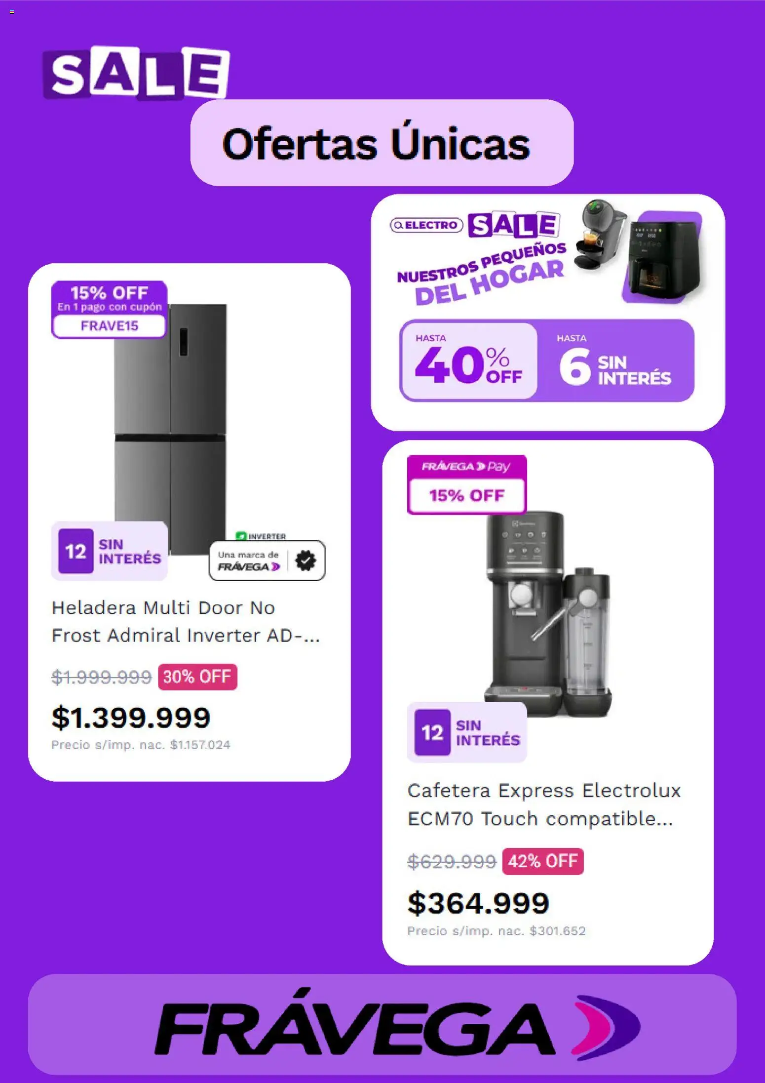 Frávega Ofertas │ válido desde el 01/10/2026 | Página: 4 | Productos: Cafetera, Heladera