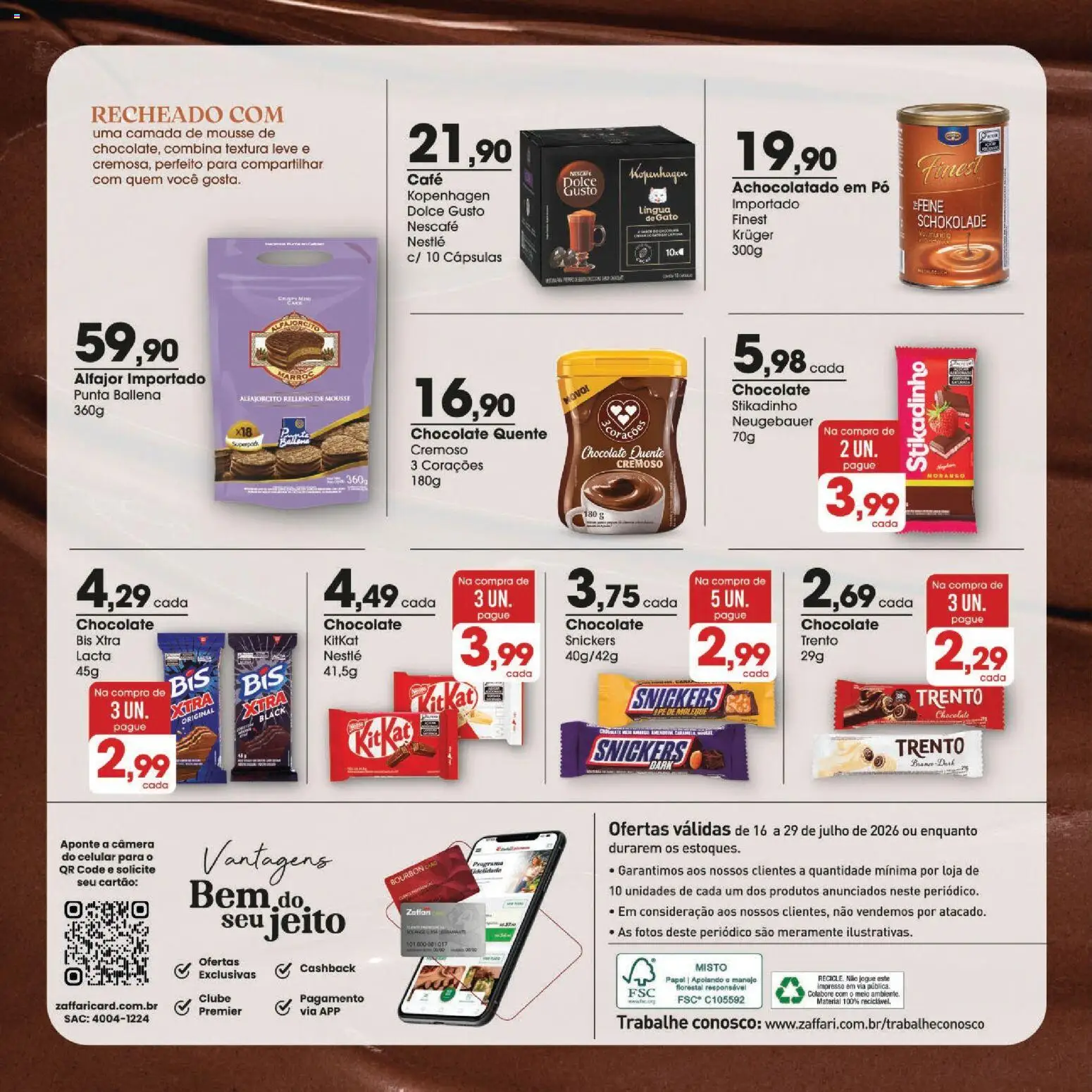 Zaffari Folheto - válido de 16/07/2026 | Página: 6 | Produtos: Mousse, Neugebauer, Café, Chocolate