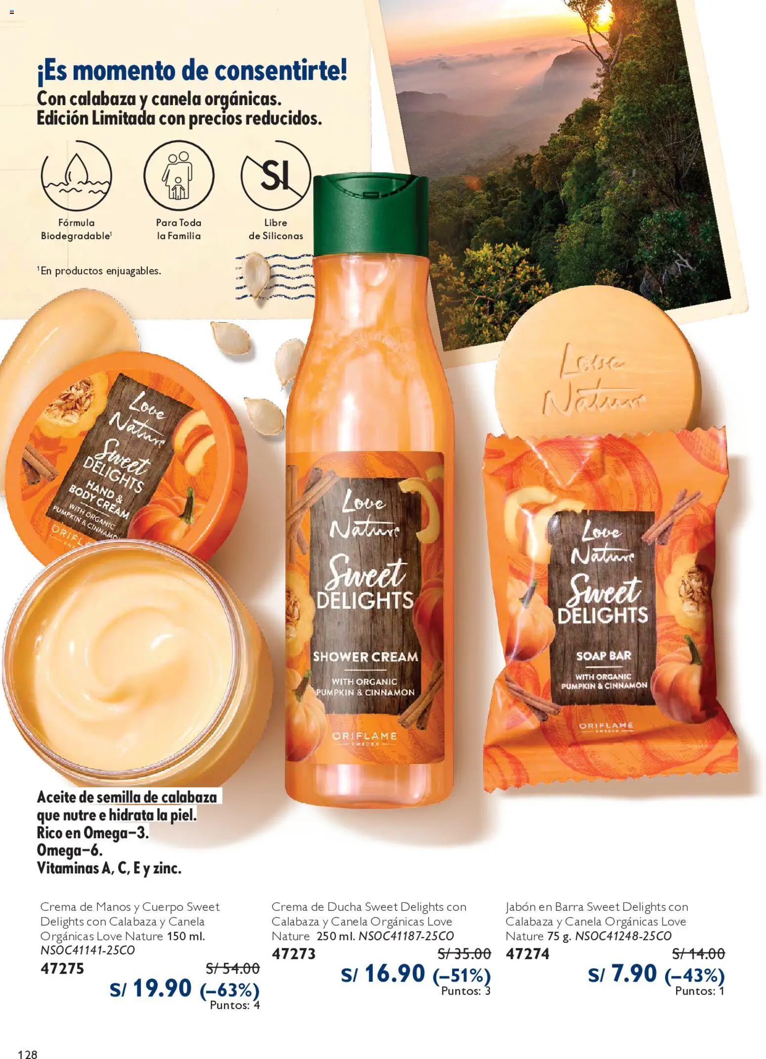 Catálogo Oriflame válido desde 09.05.2026 | Página: 130 | Productos: Crema de manos, Jabón, Ducha, Aceite