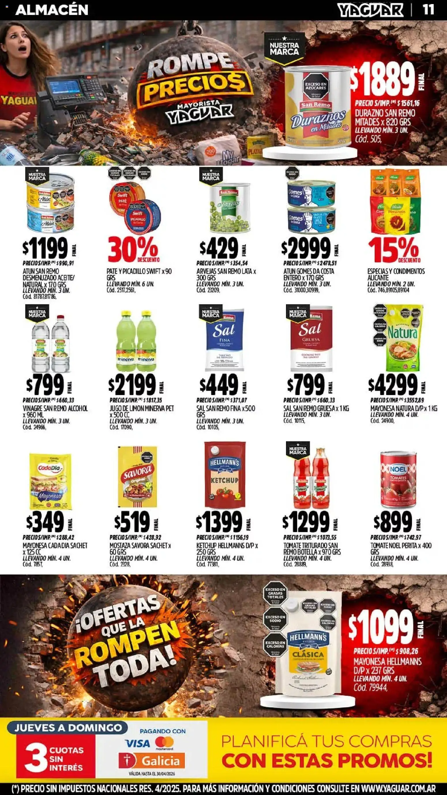 Yaguar catálogo │ válido desde el 13.04.2026 | Página: 11 | Productos: Durazno, Ketchup, Pimentón, Tomate