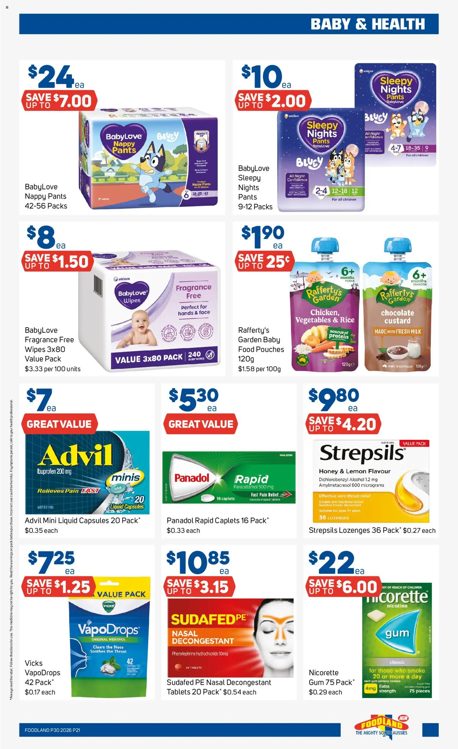 Foodland catalogue - valid from 22/07/2026 | Page: 21 | Products: Fragrance, Milk, Tablets, Pain relief