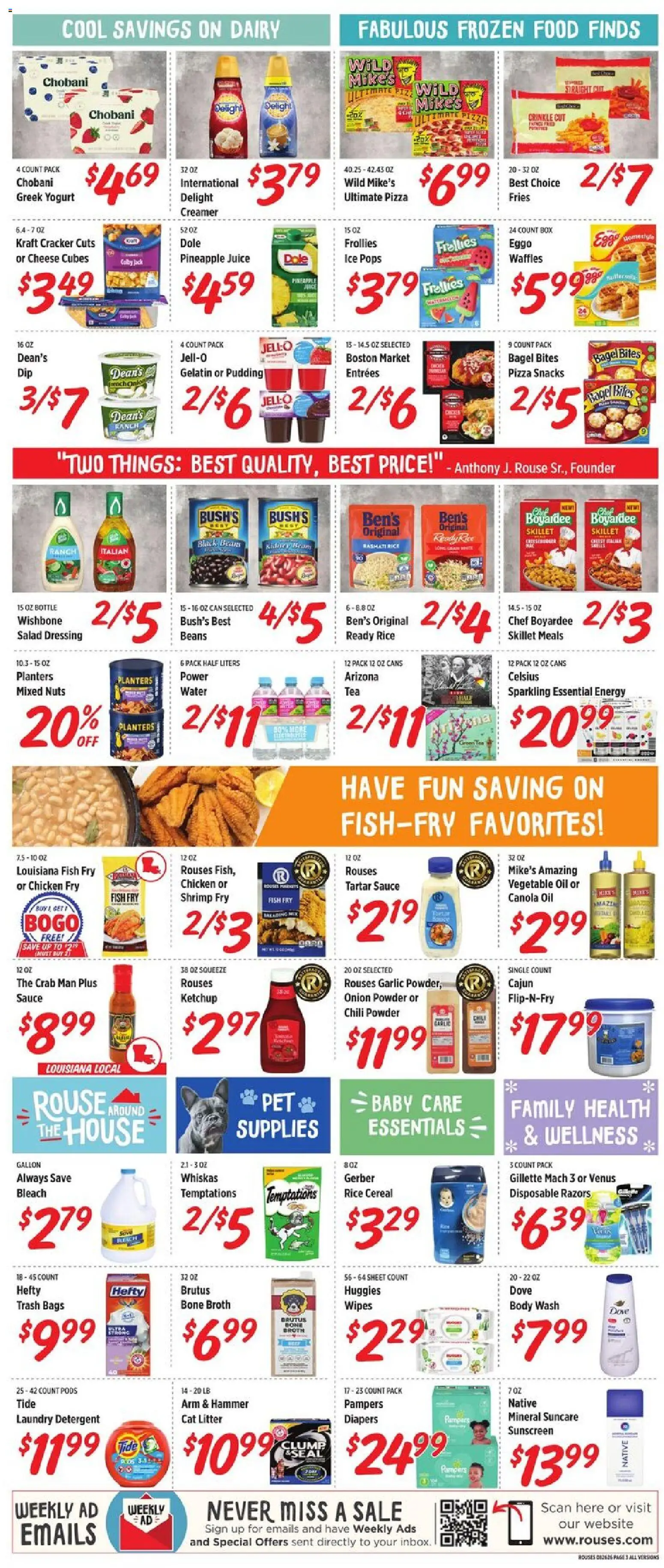Rouses Weekly Ad - AL - valid from 08/26/2026 | Page: 6 | Products: Laundry detergent, Oil, Basmati rice, Vegetable oil