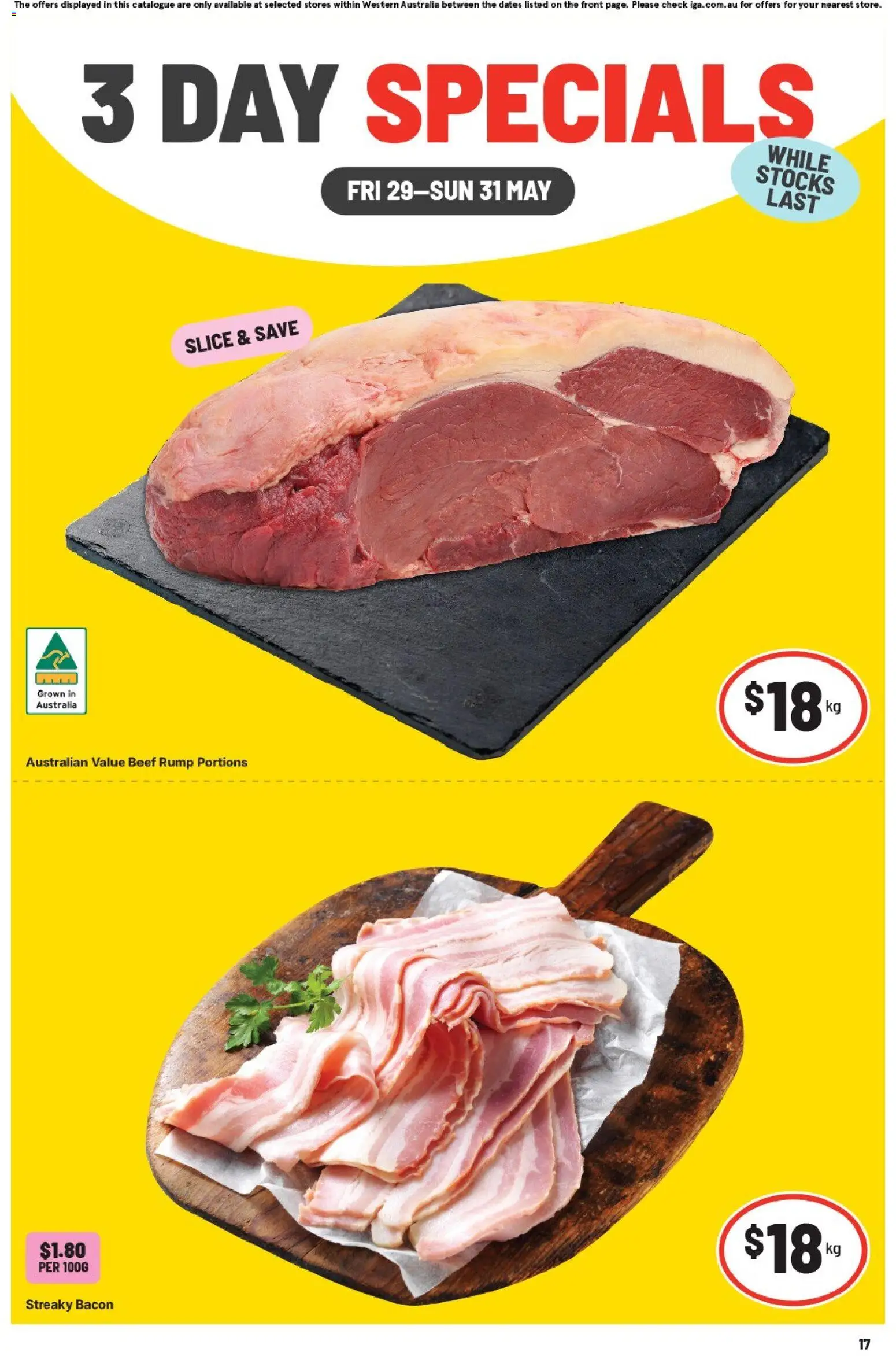 IGA catalogue - valid from 29.05.2026 | Page: 1 | Products: Bacon, Beef