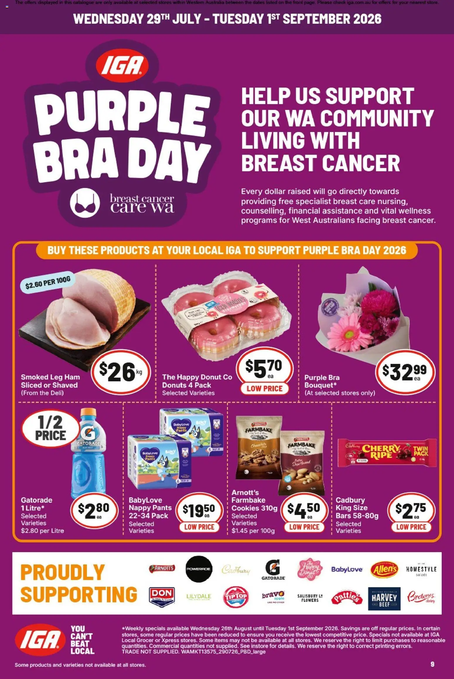 IGA catalogue - valid from 26/08/2026 | Page: 9 | Products: Chocolate, Ham, Beef, Pants