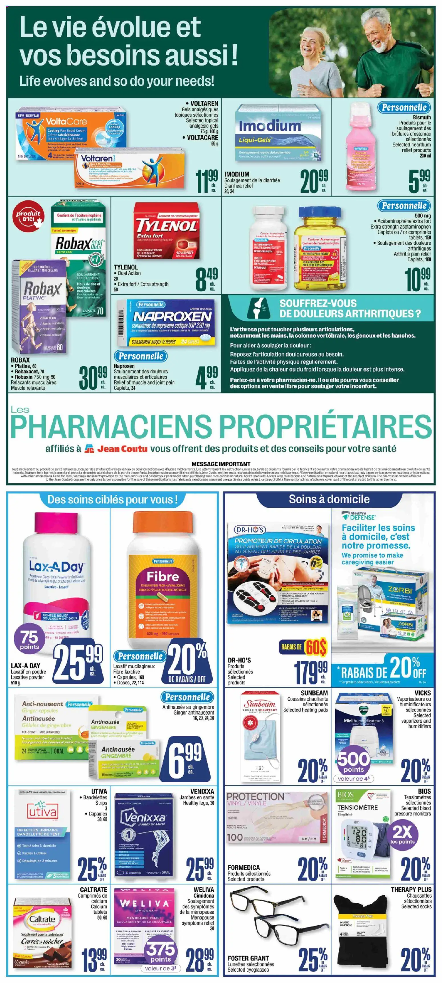 Jean Coutu flyer valid from Sep 24, 2026 | Page: 4 | Products: Cream, Strips, Capsules, Socks