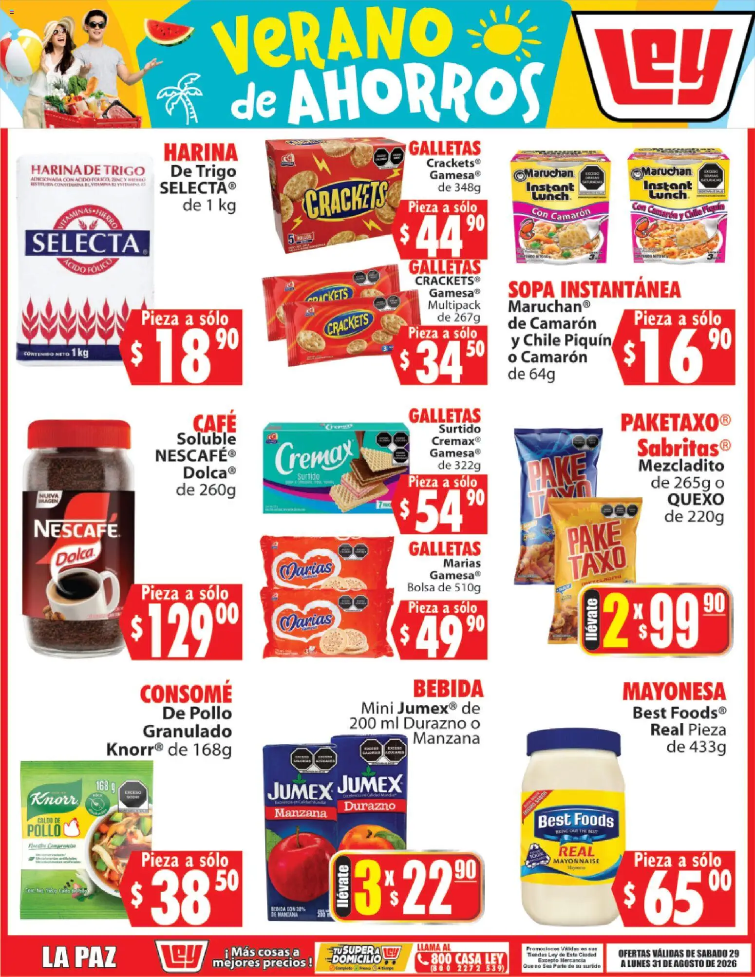 Nuevas ofertas de Casa Ley válidas en toda la República Mexicana desde el 29/08/2026. ¡Encuentra las mejores ofertas en Casa Ley folleto Verano de ahorros! | Página: 2 | Productos: Pollo, Chile, Sopa, Bolsa