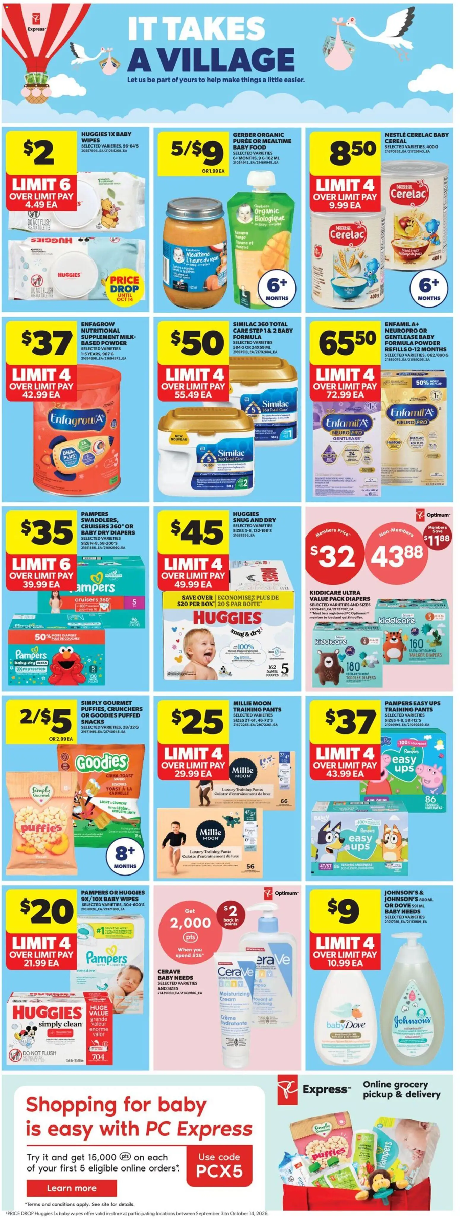 Real Canadian Superstore flyer valid from Sep 3, 2026 | Page: 35 | Products: Toast, Snacks, Milk, Pants