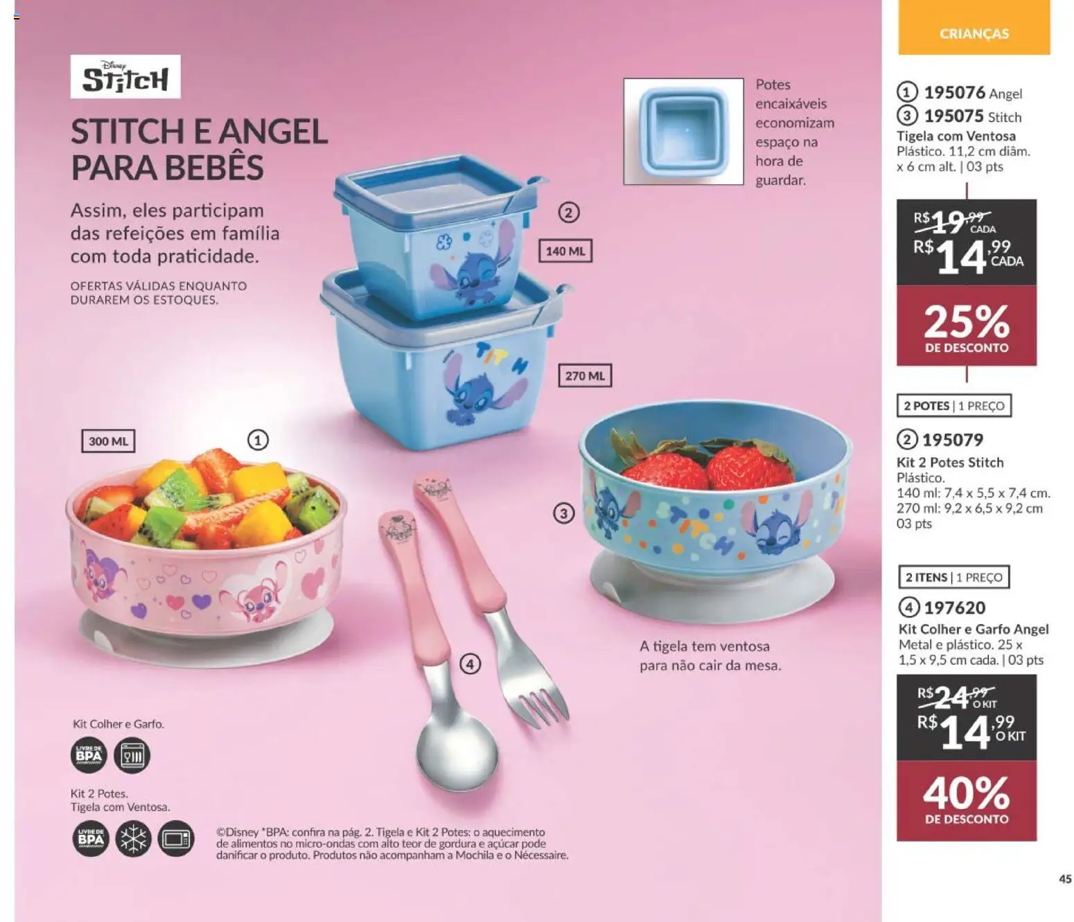 Avon Folheto - válido de 10/08/2026 | Página: 45 | Produtos: Microondas, Açúcar, Mochila, Potes