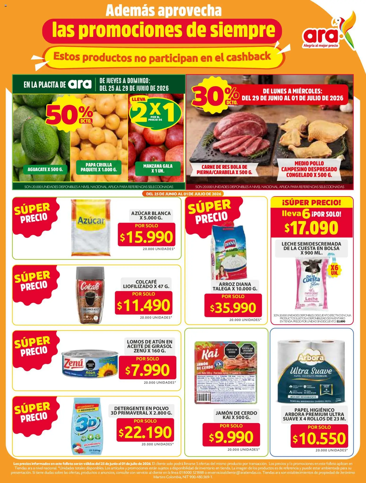 Ara revista - valida desde el 11/06/2026 | Página: 20 | Productos: Aguacate, Bolsa, Papel higiénico, Aceite