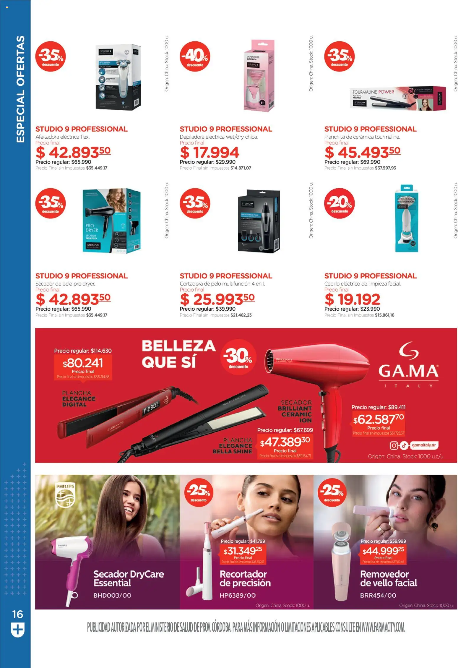 Farmacity catálogo │ válido desde el 30.04.2026 | Página: 16 | Productos: Cepillo, Afeitadora, Plancha, Depiladora