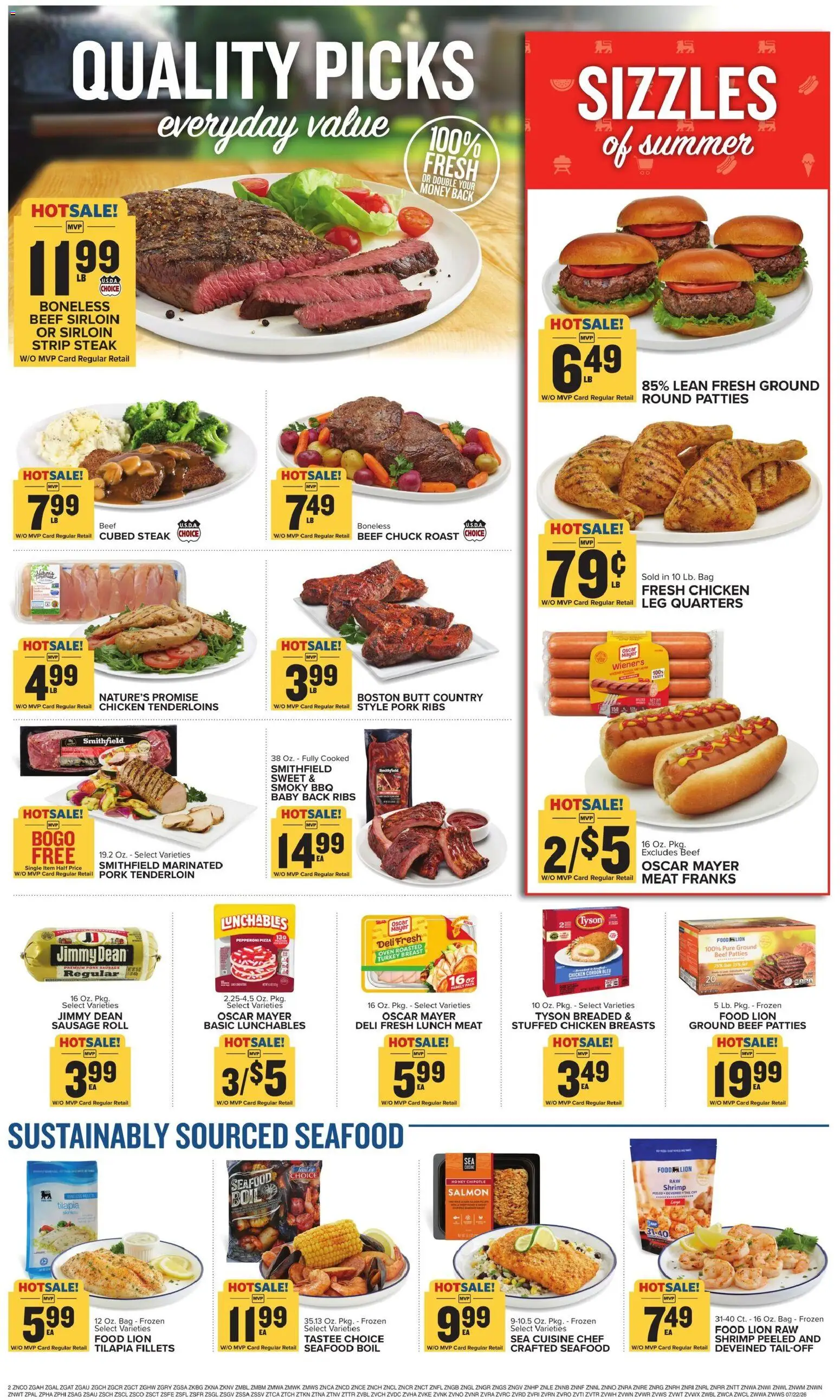 Food Lion Weekly Ad - valid from 07/22/2026 | Page: 4 | Products: Pizza, Pork, Seafood, Oven
