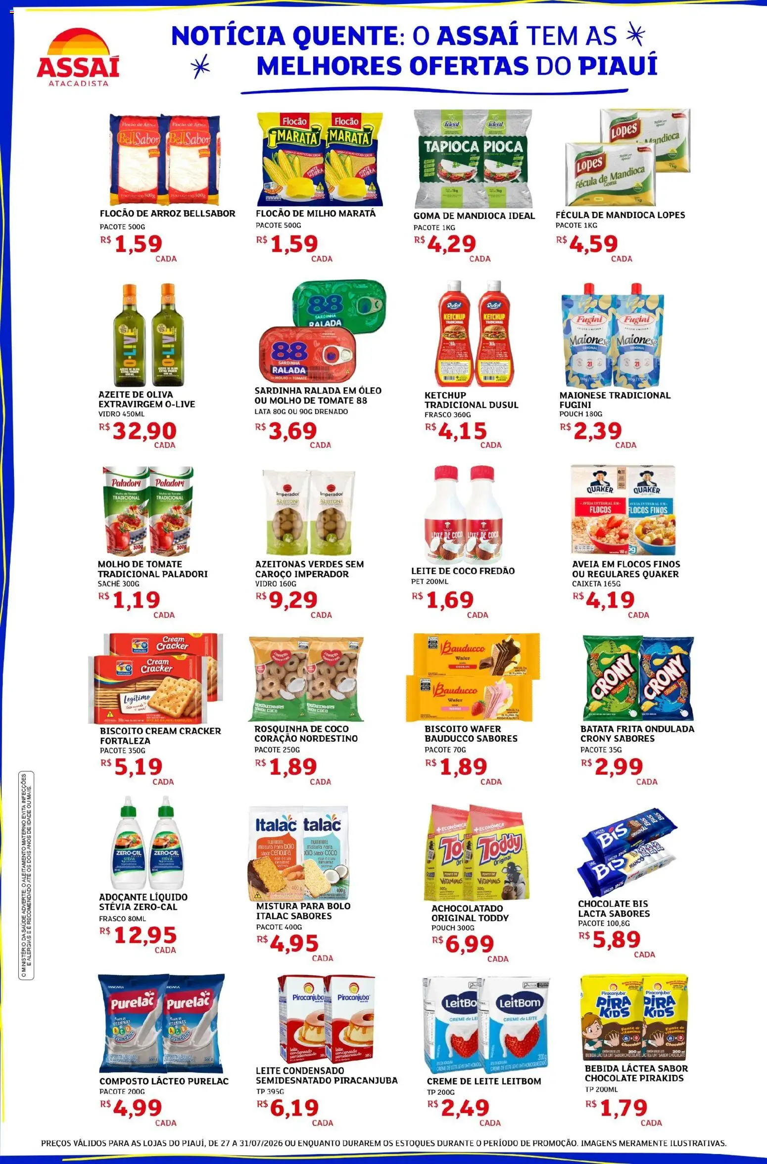 Assaí Atacadista Folheto - válido de 27/07/2026 | Página: 2 | Produtos: Coco, Azeitonas, Molho de tomate, Creme