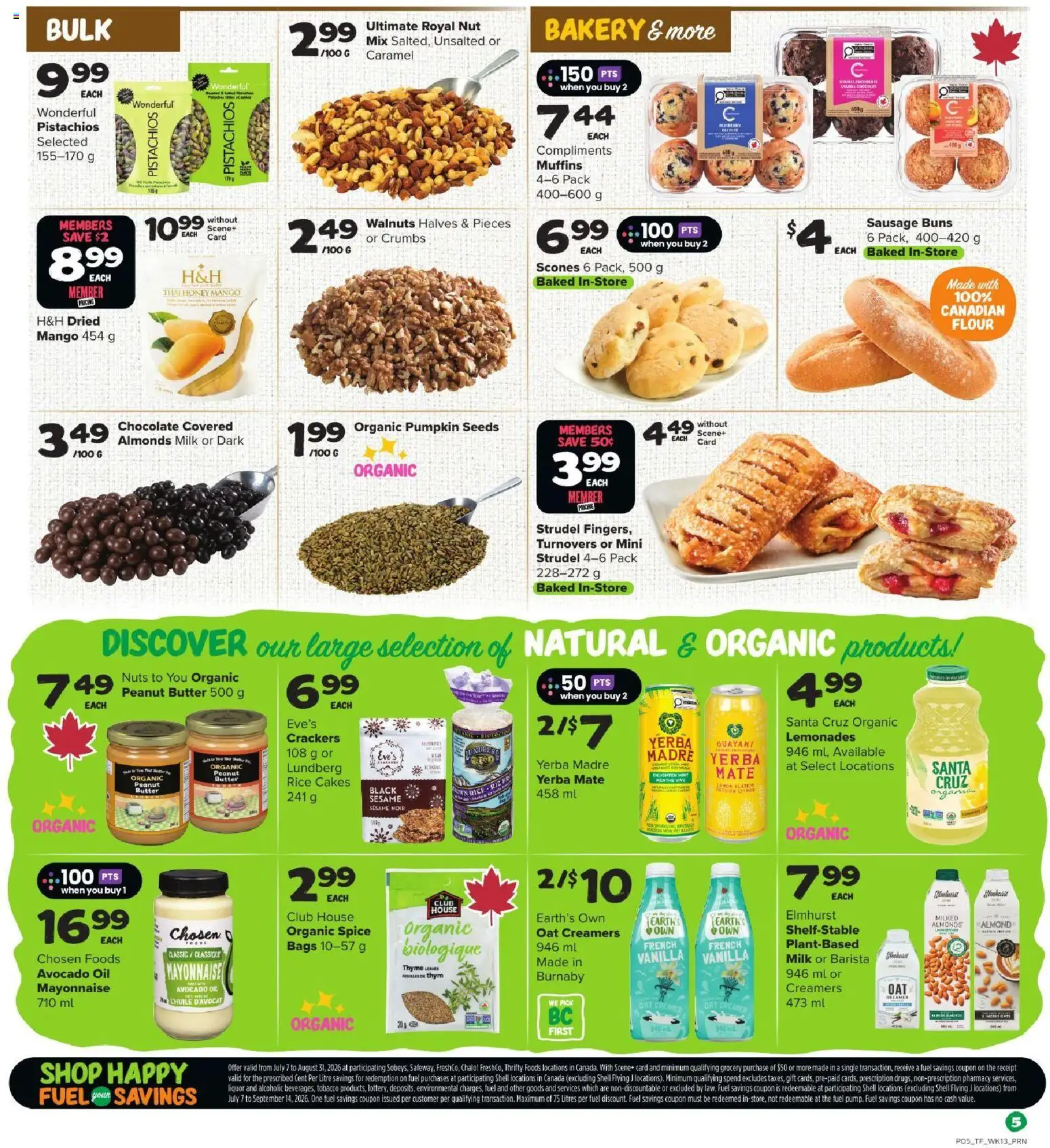Thrifty Foods flyer valid from Jul 23, 2026 | Page: 6 | Products: Nuts, Milk, Oil, Chocolate