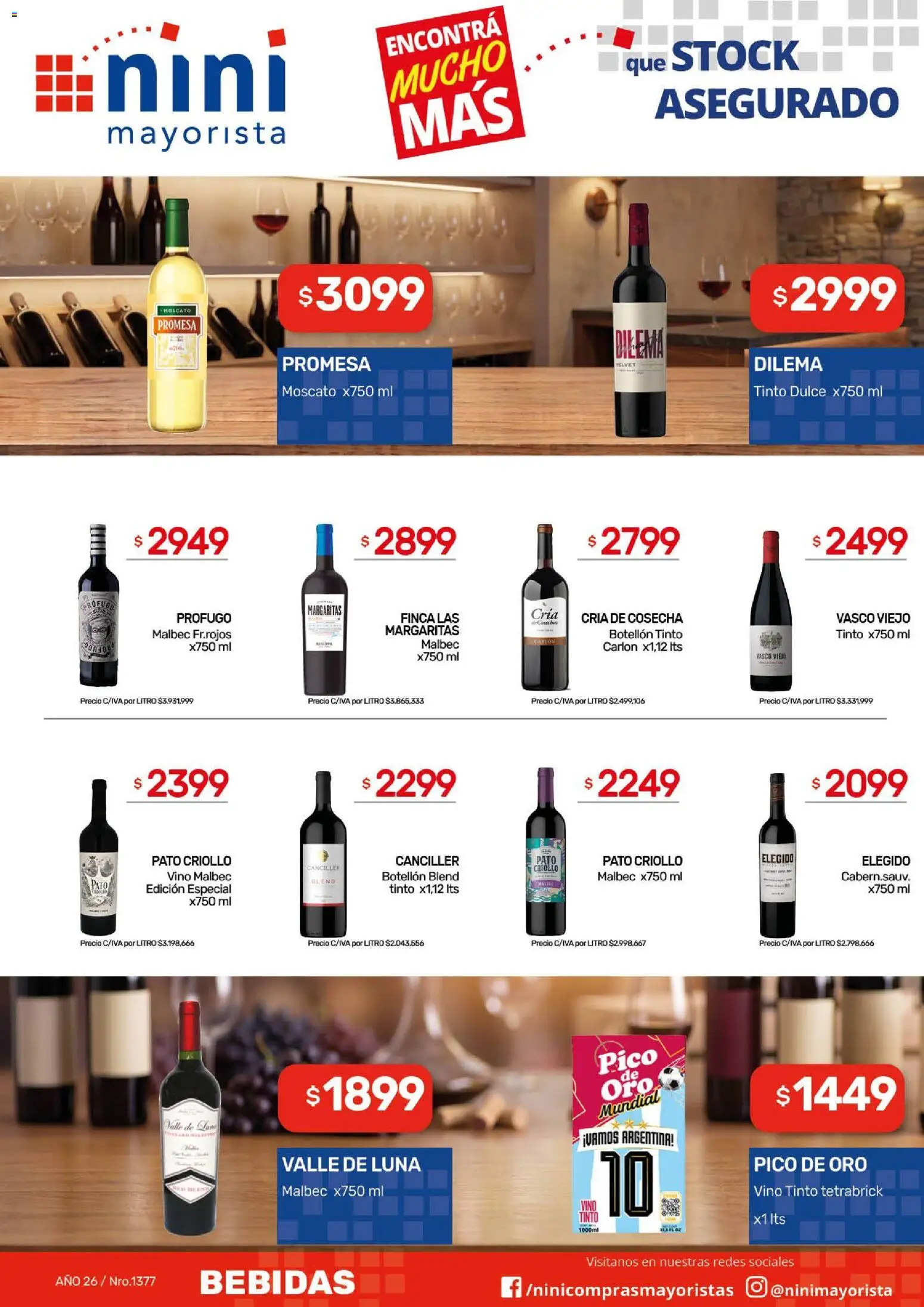 NINI Mayorista catálogo │ válido desde el 14/09/2026 | Página: 19 | Productos: Vino tinto, Pato, Dulce, Vino