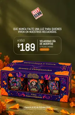 Vista previa de City Club catálogo Veladoras Día De Muertos, nuevo folleto de la tienda, válido en México a partir del 26/10/2026