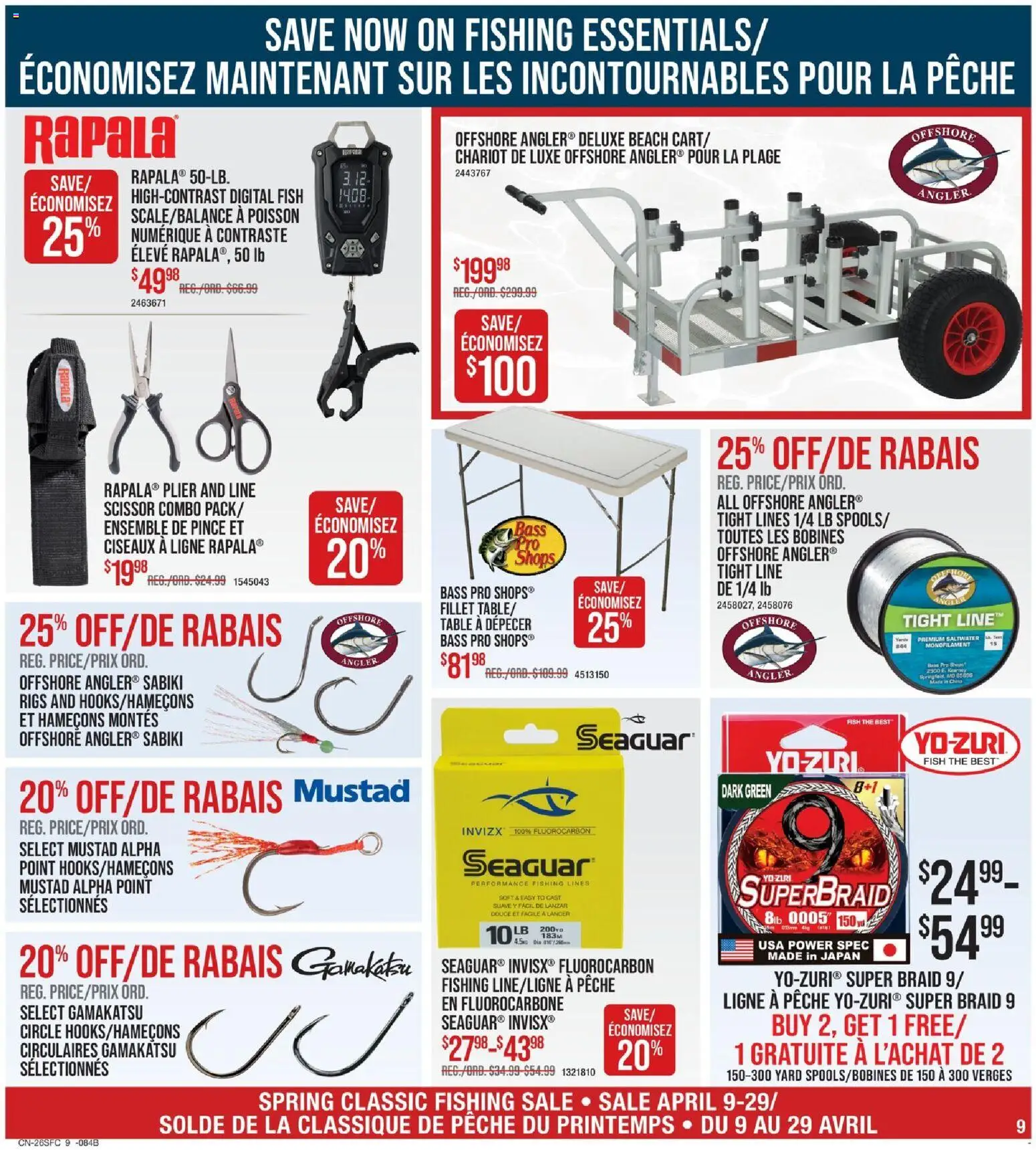 Cabelas flyer valid from 09.04.2026 | Page: 9 | Products: Fish, Table