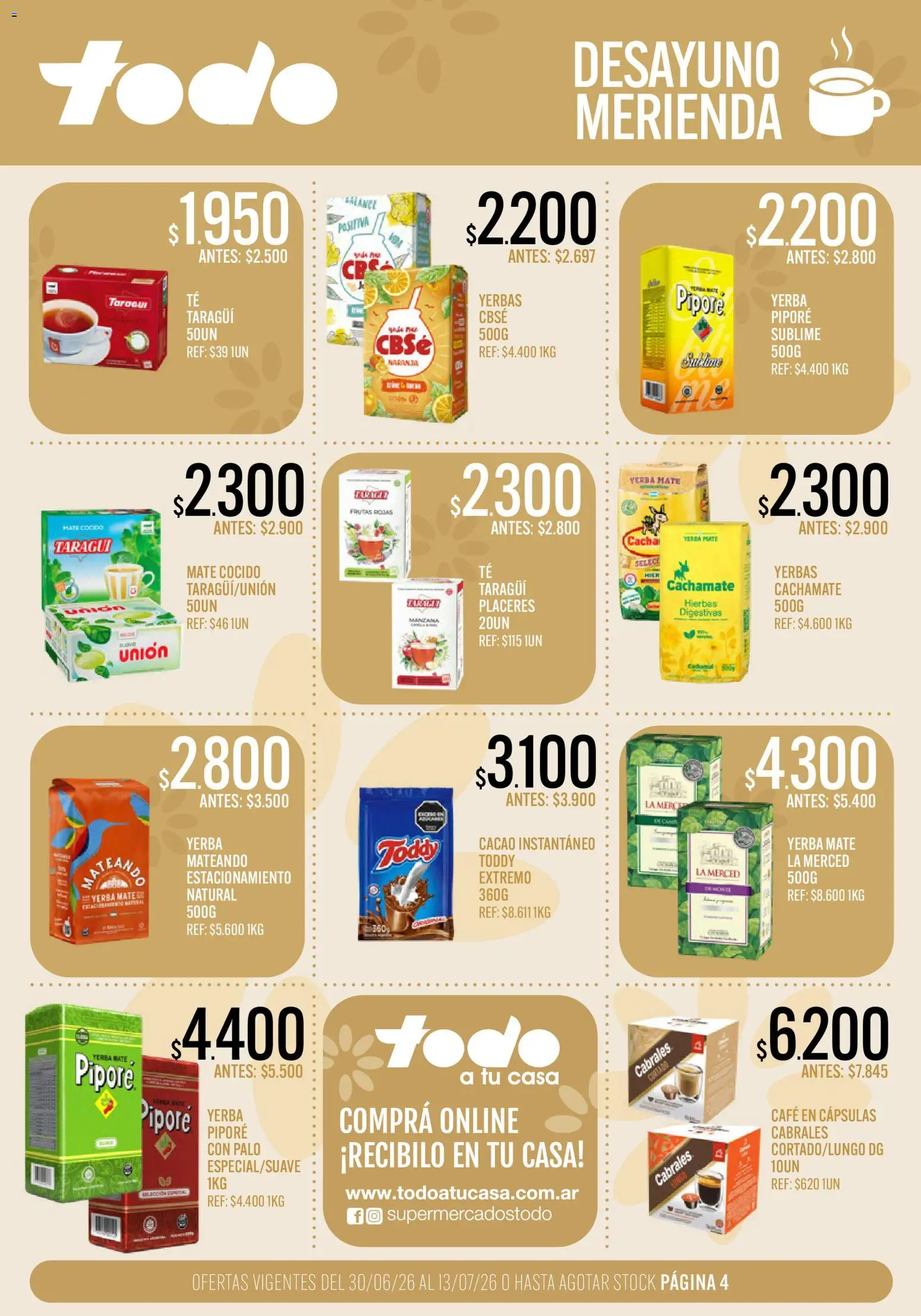 Supermercados TODO Ofertas │ válido desde el 30/06/2026 | Página: 4 | Productos: Mate, Yerba, Mate cocido, Cacao